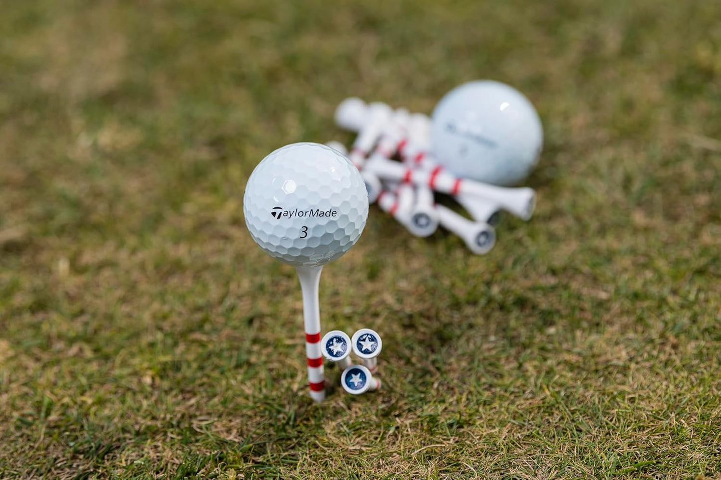 PrideSports 2-3/4" Star & Stripes Tees, White,PS23445STAR