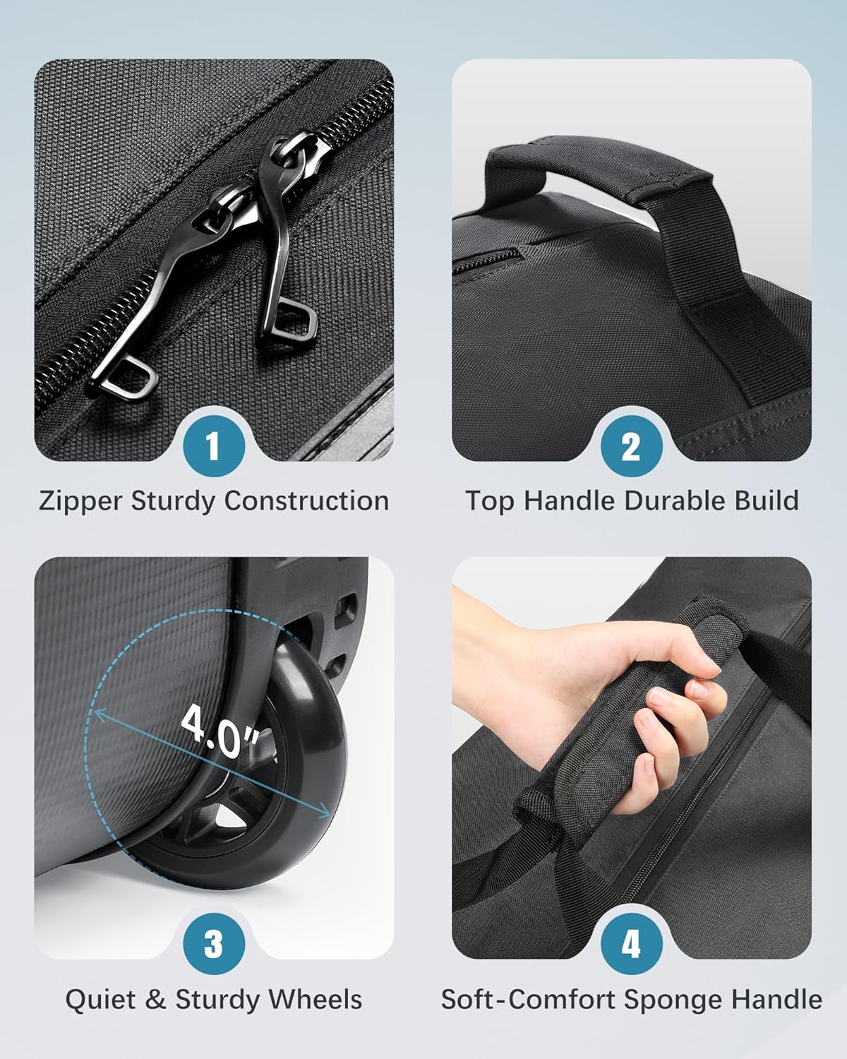 Golf Travel Bags for Airlines with Wheels, Soft-Sided 900D Oxford Cover, Padded Club Protection, Universal Fit Golf Gifts for Men and Women