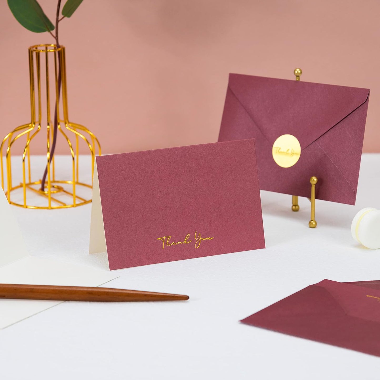 Crisky 50 Pack Thank You Cards With Envelopes & Stickers, Printable Ivory Thank You Cards for Wedding/Bridal Shower/Baby Shower/Business/Graduation