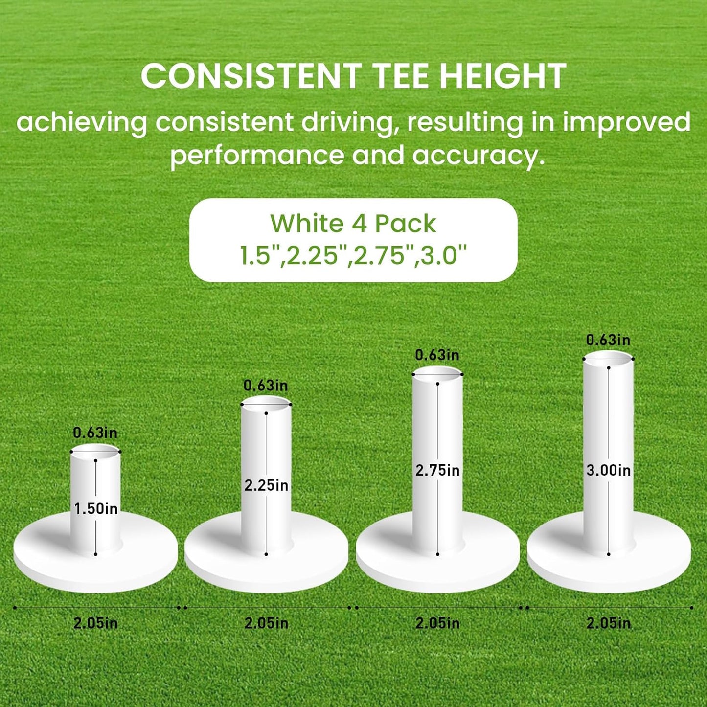 Golf Rubber Tees Driving Range Different Size, Professional Durable Tee Set for Indoor Outdoor Practice Mat…