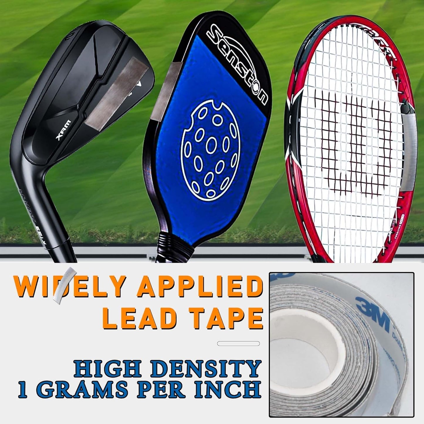 0.5 Grams Per Inch High Density Lead Tape | 1/2''x 100'' Adhesive Lead Tape | Add Swing Weight for Golf Tennis Racket Pickleball Paddle Adjust Weight