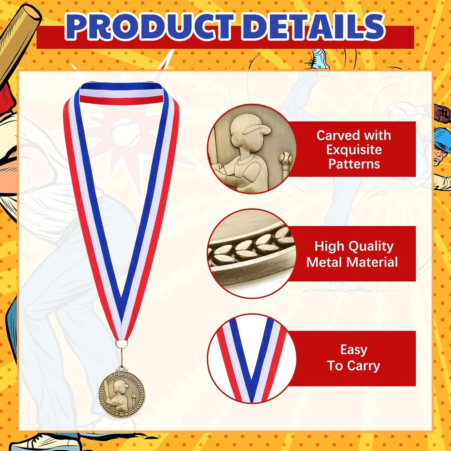 Remuuly 30 Pcs Gold Medals Bulk 2'' Basketball Soccer Baseball Volleyball Football Lacrosse Kickball Cheer Bowling Trophy Medals for Awards for Sports Participation Winner Gift