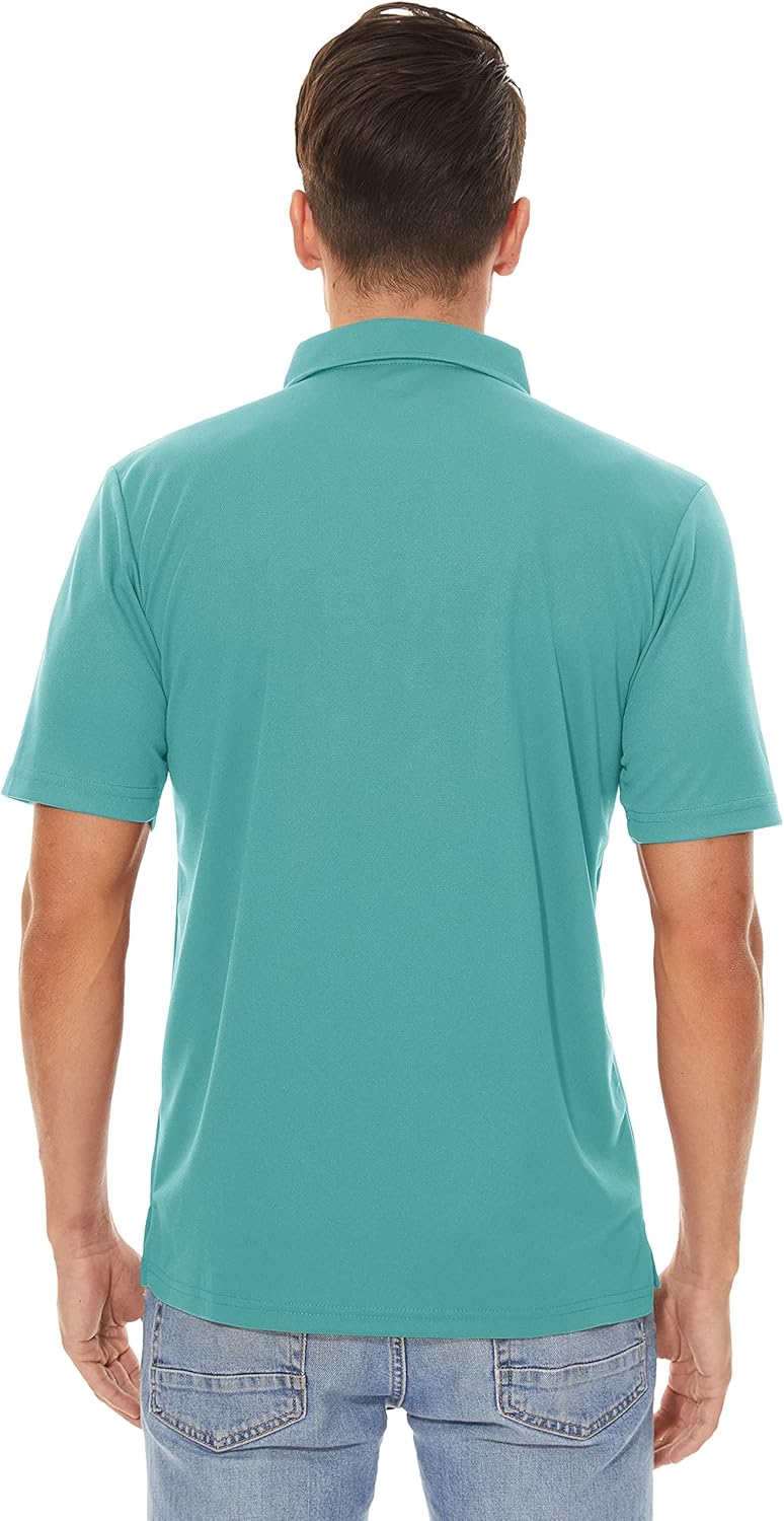 MAGCOMSEN Men's Polo Shirts 3 Buttons Casual Work T Shirts Quick Dry Short Sleeve Golf Shirt Pique Jersey Outdoor Performance