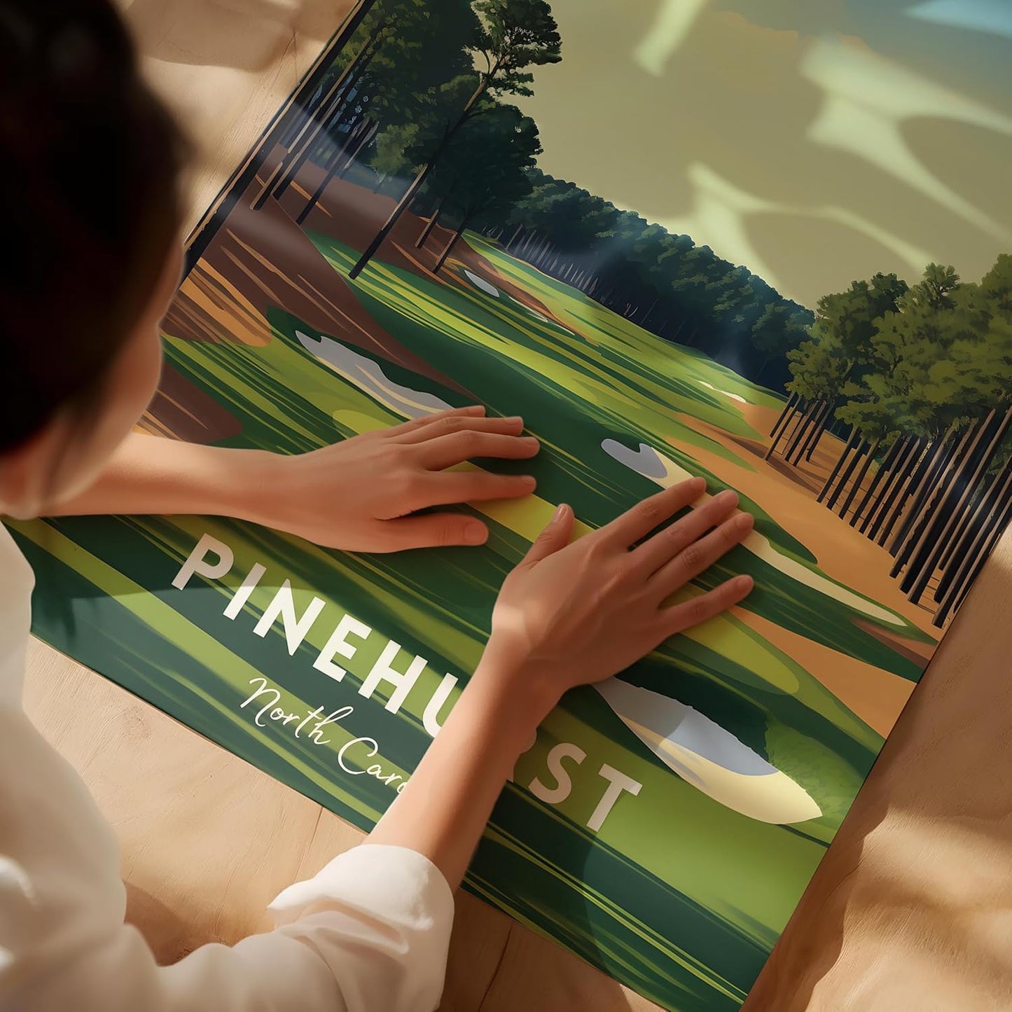 Golf Course Premium Giclee Fine Art Prints - Augusta, Pebble Beach, Pinehurst, Golf Course Posters, Golf Wall Art, Aesthetic Poster for Home Office Decor, Ready to Frame