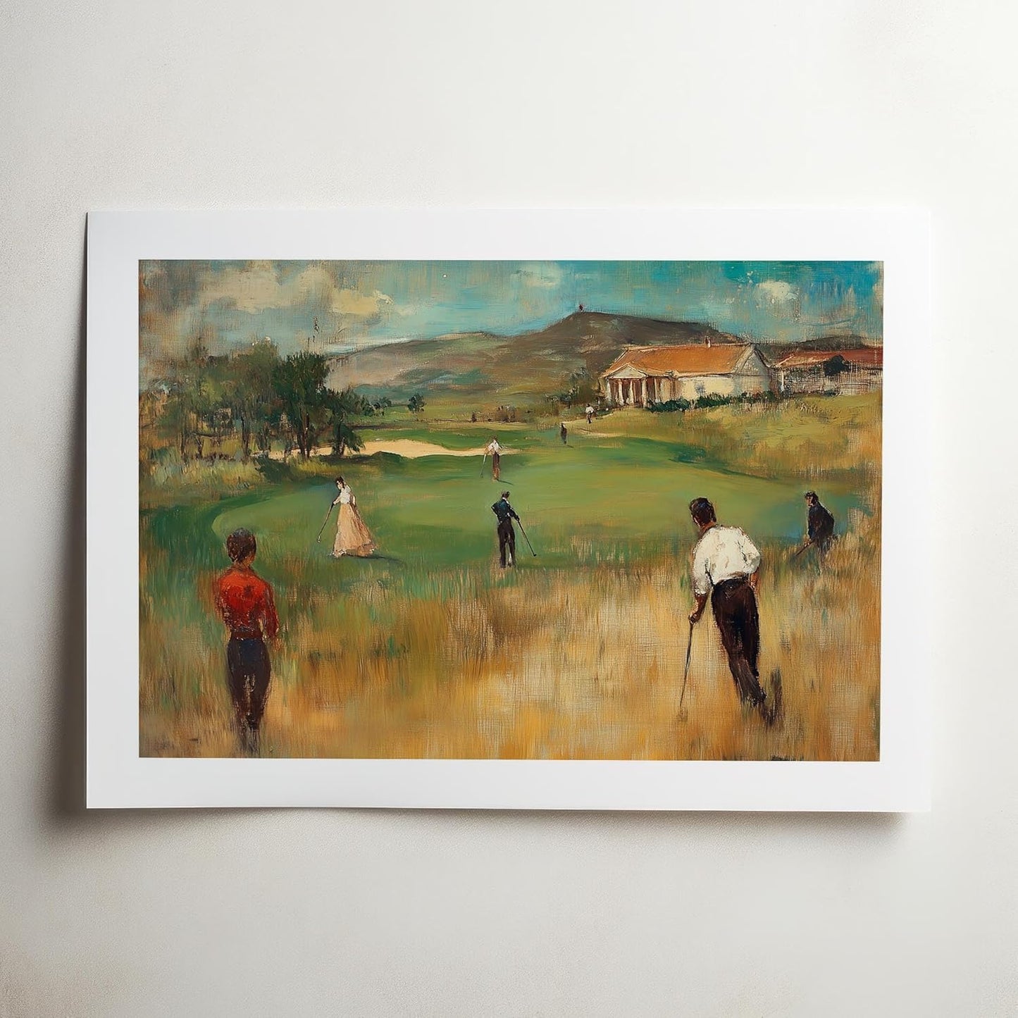 Vintage Golf Course Premium Giclee Fine Art Prints - Antique Style Golf Course Painting Posters, Golf Wall Art, Aesthetic Golfing Poster for Home Office Decor, Ready to Frame