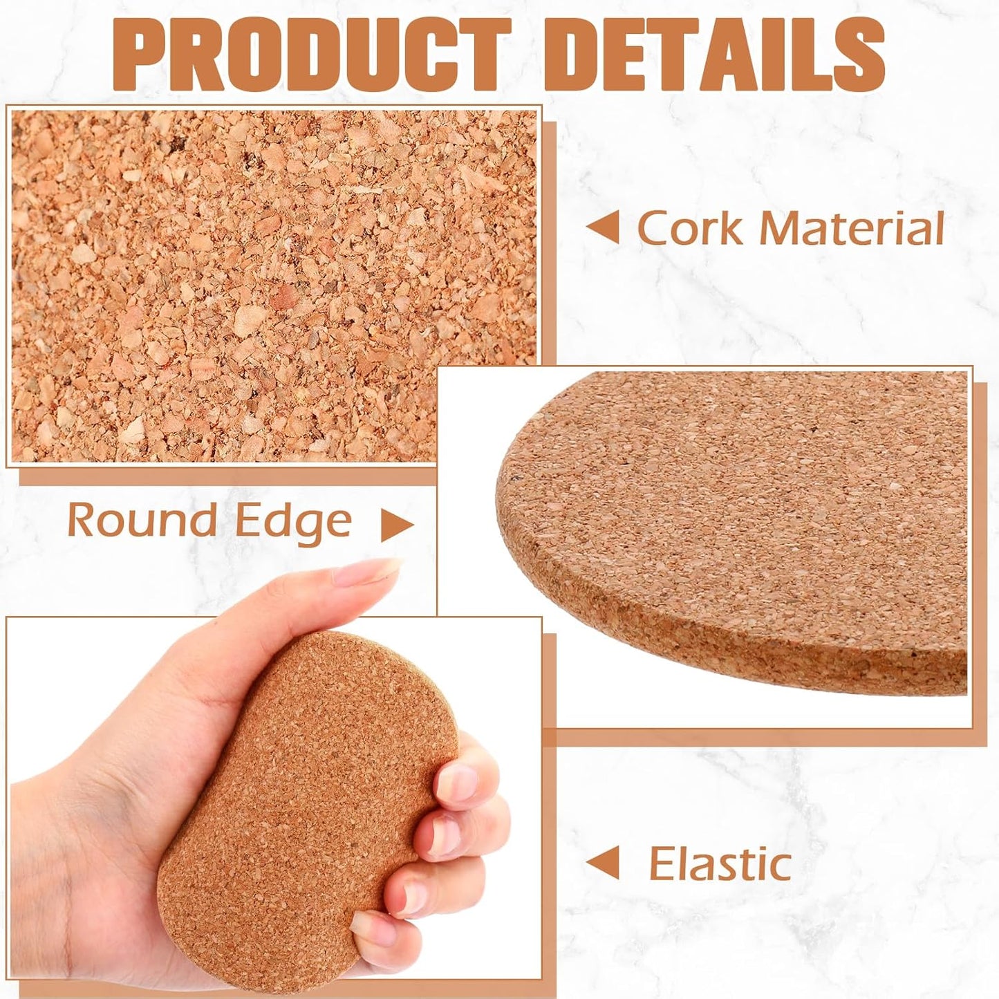 Lallisa 50 Pcs Cork Coasters for Drinks, Thick Absorbent Cork Coasters Bulk, Heat Resistant Plain Cup Mats for Gifts Reusable Circles Cup Pad for Wine Glass, Coffee Mug Crafts