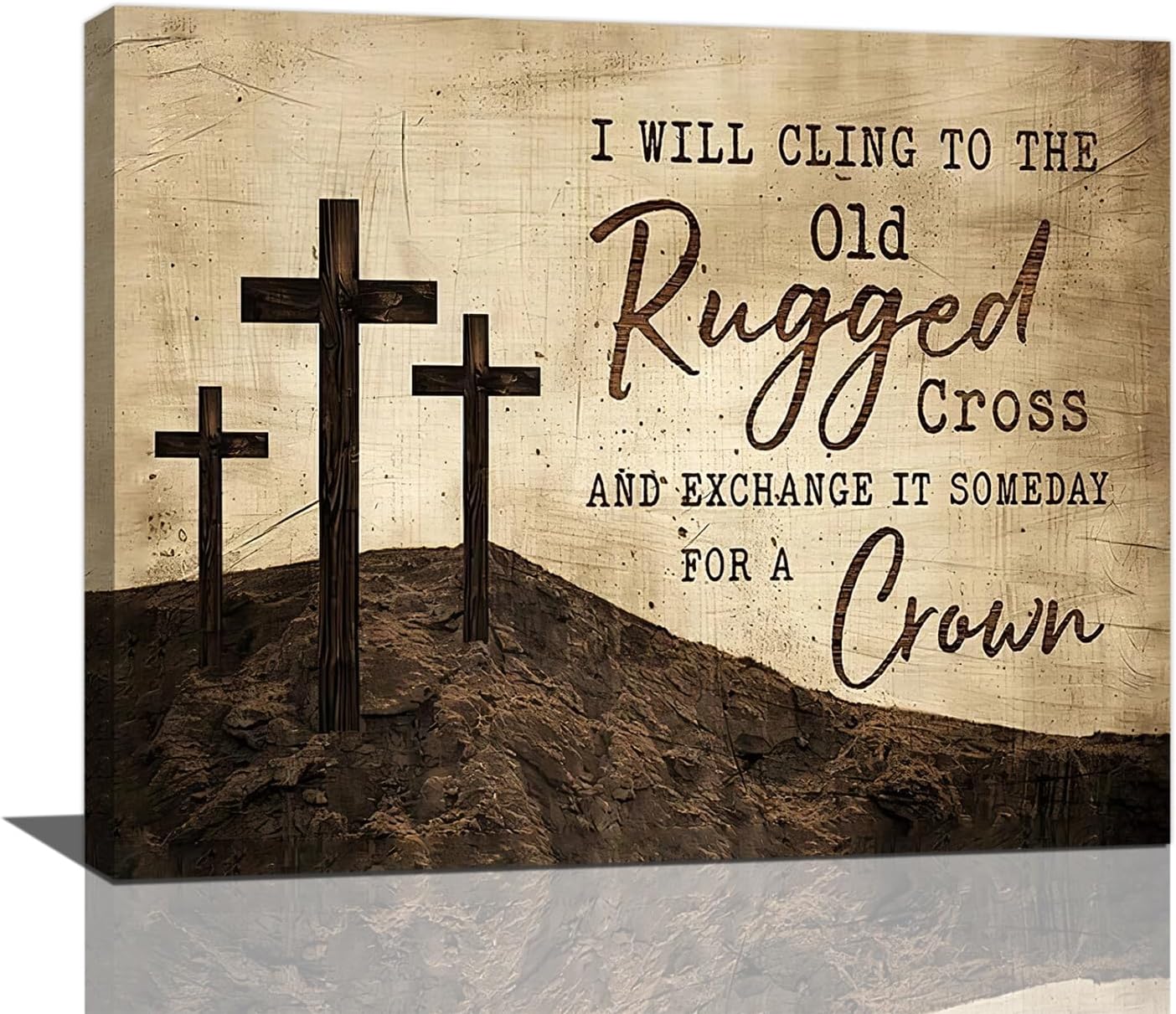 Christian Wall Art, Cross Pictures Wall Decor Religious Canvas Prints Framed Artwork Paintings Poster Home Office Decorations For Bathroom Bedroom Living Room Kitchen 20l X 16w