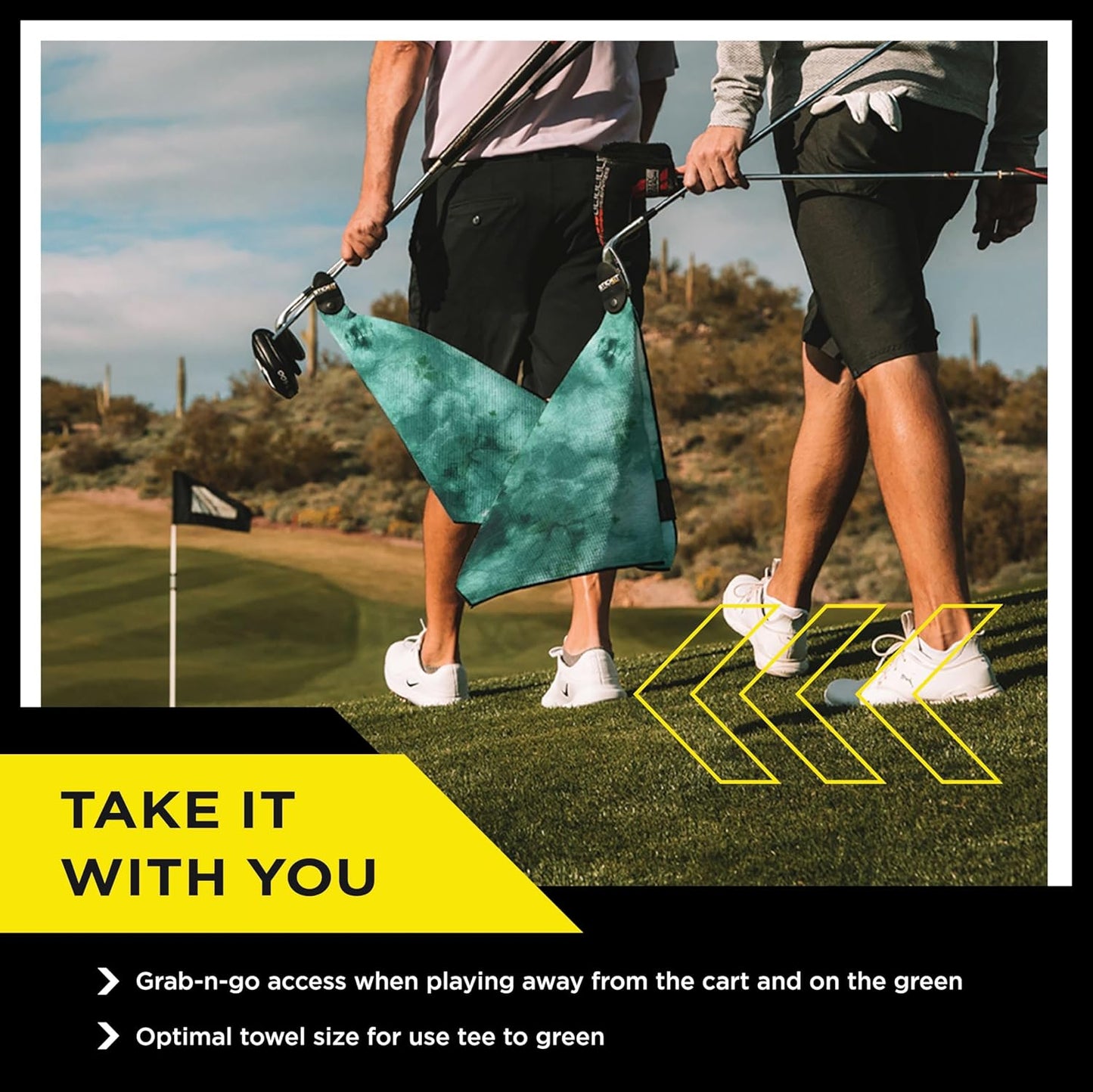 STICKIT Magnetic Golf Towel, Premium 29" Microfiber with Deep Waffle Pockets, Industrial Strength Magnet for Secure Hold to Golf Carts & Clubs, Ultra-Absorbent, Fast-Drying, Easy-Clean