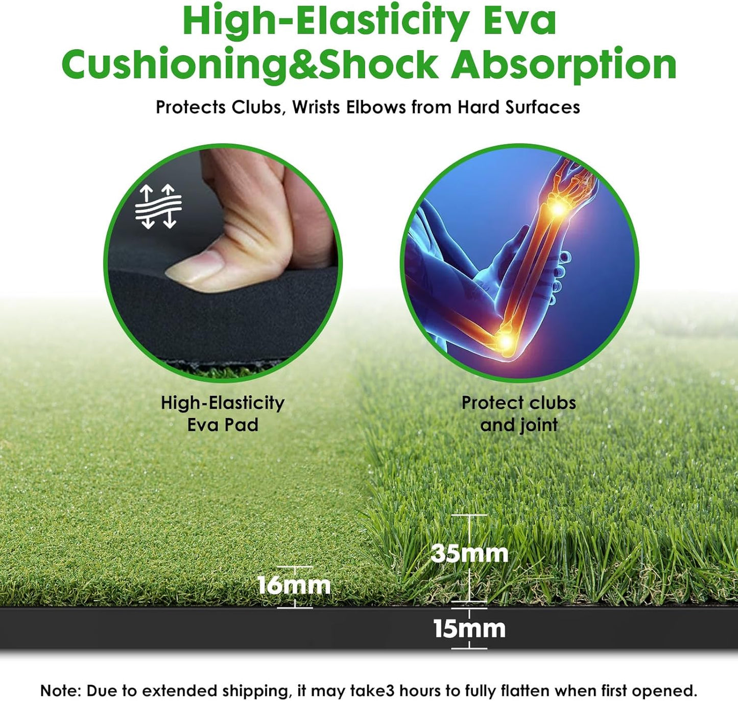 Dual-Turf Golf Mat with Ball Tray,5x4Ft 31mm Thickened Golf Hitting Mats for Indoor/Outdoor Practice,Turf Driving Range Mats for Golf Simulators and Chipping Swing Driving Training