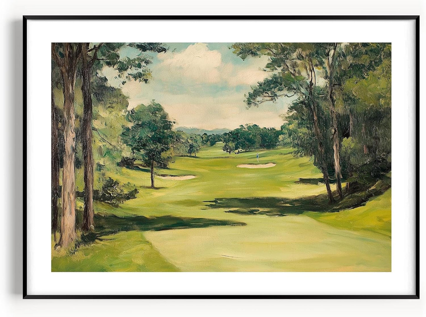 Vintage Golf Course Premium Giclee Fine Art Prints - Antique Style Golf Course Painting Posters, Golf Wall Art, Aesthetic Golfing Poster for Home Office Decor, Ready to Frame