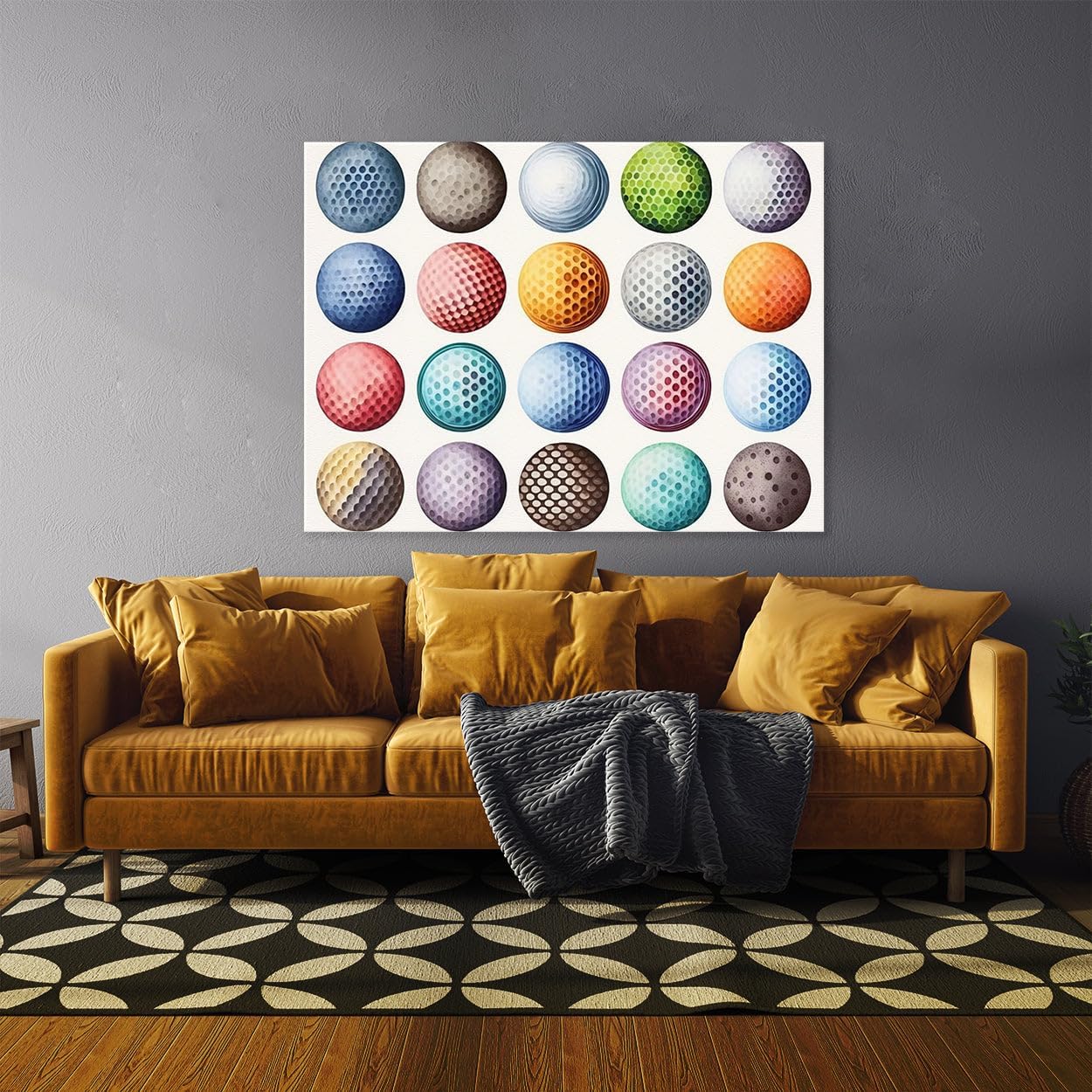Sense Canvas Golf Ball Watercolor 31 Canvas Art - Home Decor Wall Art Print Poster Painting X-Large 48x36 / 1.5"