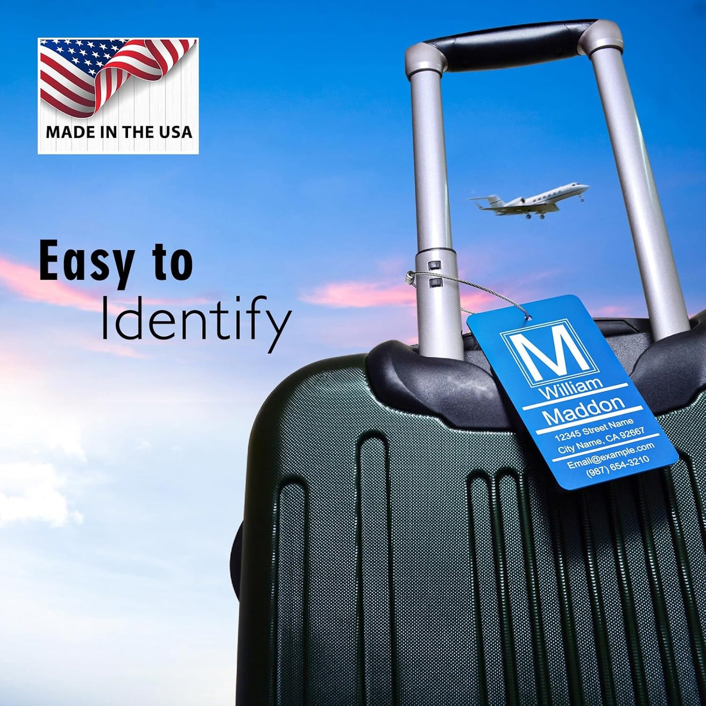 Luggage Tags for Suitcase - Personalized Engraved Metal Tag for Purple Cruise Travel - Custom Name Tags Suitable for Bags and Backpacks No Underline (2x3.5 inch)