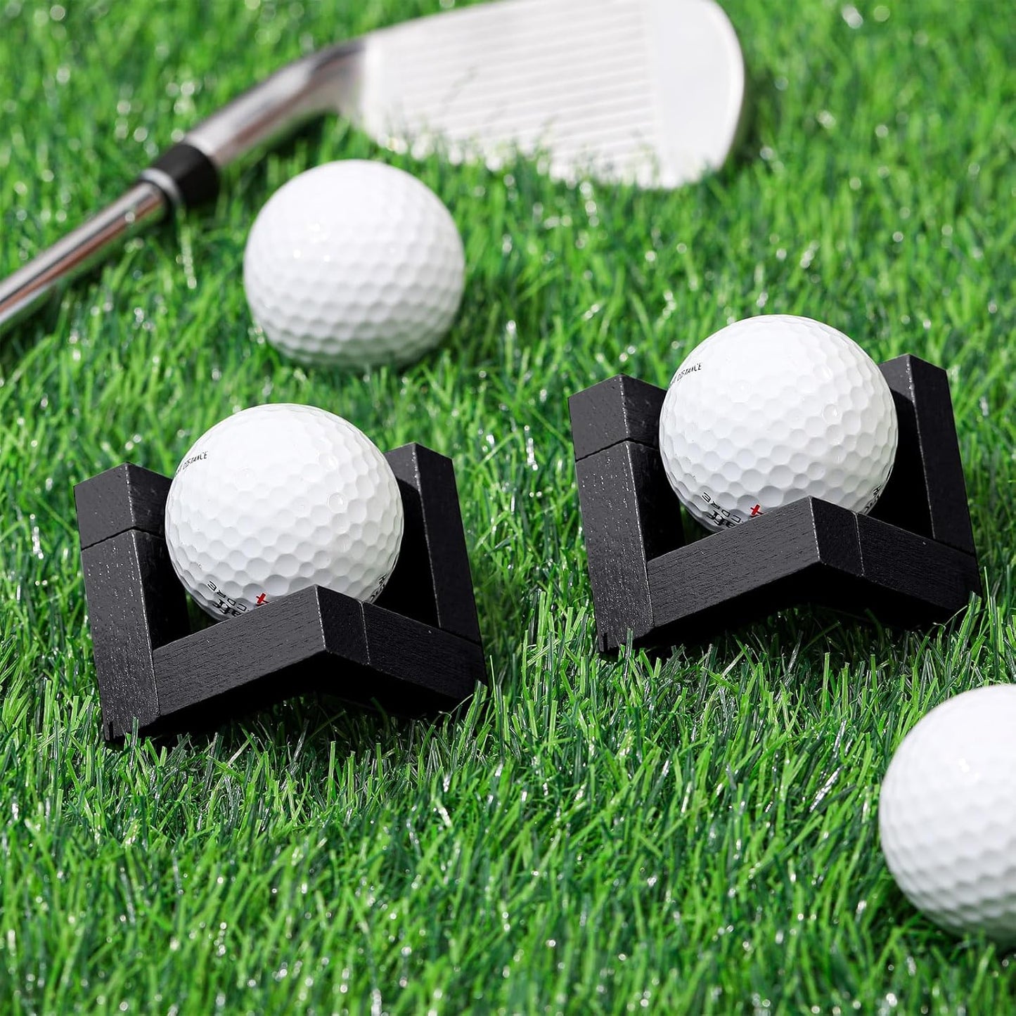 3 Pack Golf Ball Display Stand 1.97 Inch Wooden Golfball Display Case Black Baseball Rack Holder for Souvenir Collections Tabletop Decor Men Golf Enthusiasts