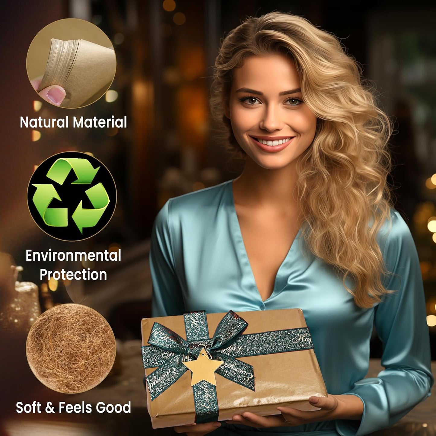 SANZIX Metallic Gold Tissue Paper for Gift Bags- 60 Sheets 19.75" x 27.5"- Gold Christmas Wrapping Paper - Christmas Tissue Paper Sheets for Gifts Wrap, Weddings, Birthdays, Holiday & Xmas Decorations