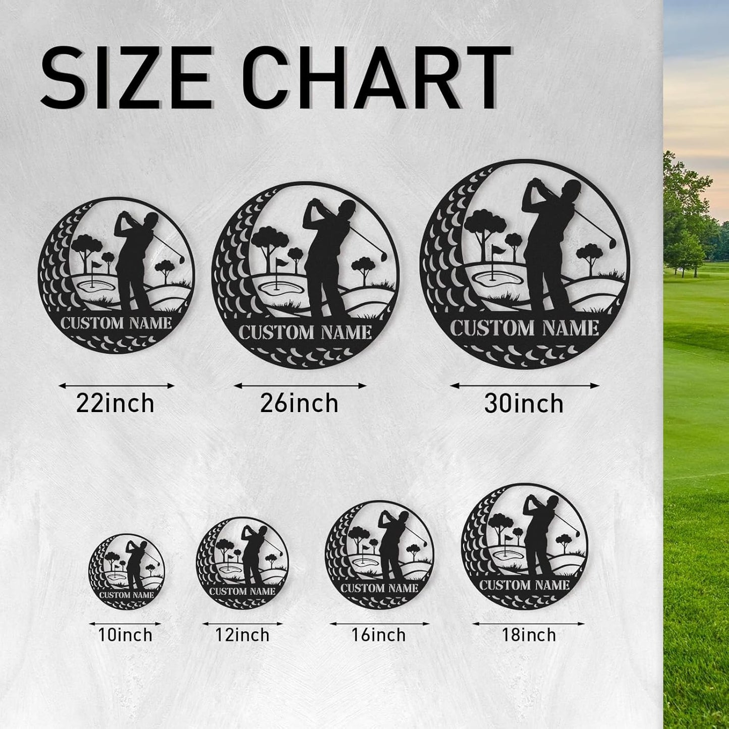 Personalized Golf Metal Wall Decor, Custom Name Sign, Porch Signs Outdoor, Home Deocr, Vintage Golf Wall Art for Man Cave Office Garage Bar Pub, Personalized Golf Gifts for Men Dad Color01