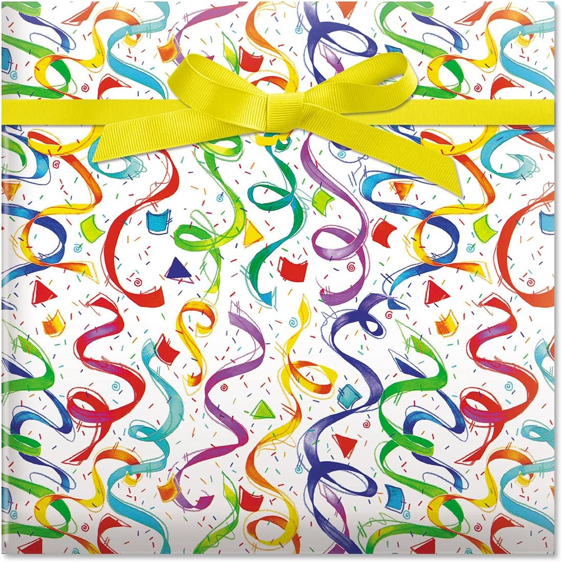 Current Happy Birthday Confetti Jumbo Rolled Gift Wrap - 23 Inches x 32 Feet (61 Square Feet Total), Peek-Proof Party Paper, For Birthdays, Graduations, Baby Showers and More