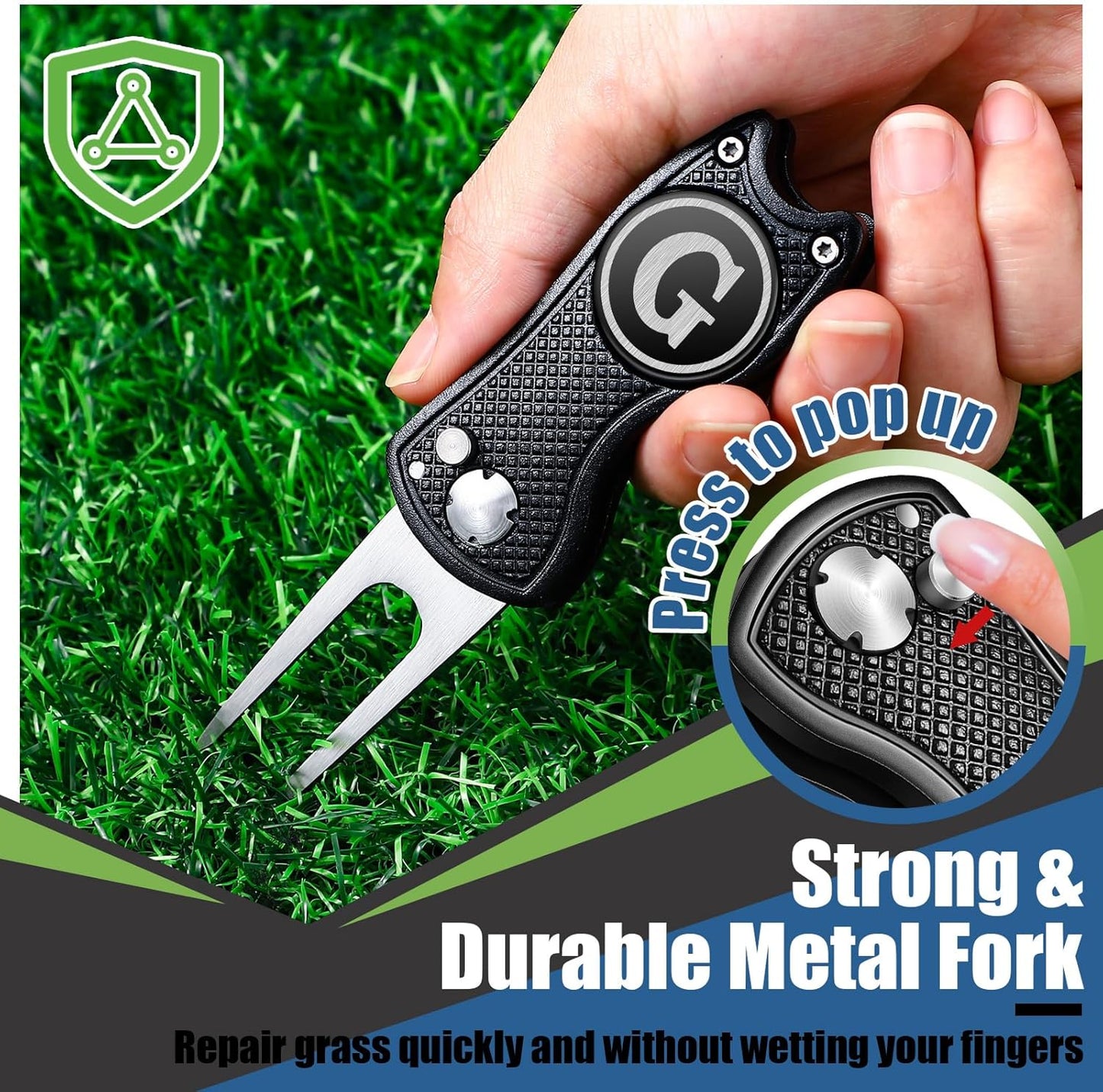 Golf Divot Repair Tool with Letter Custom Monogrammed Initial Ball Marker Divot Tool Foldable Metal with Magnetic Putt Alignment Golf Gifts for Men Father Golfer Christmas