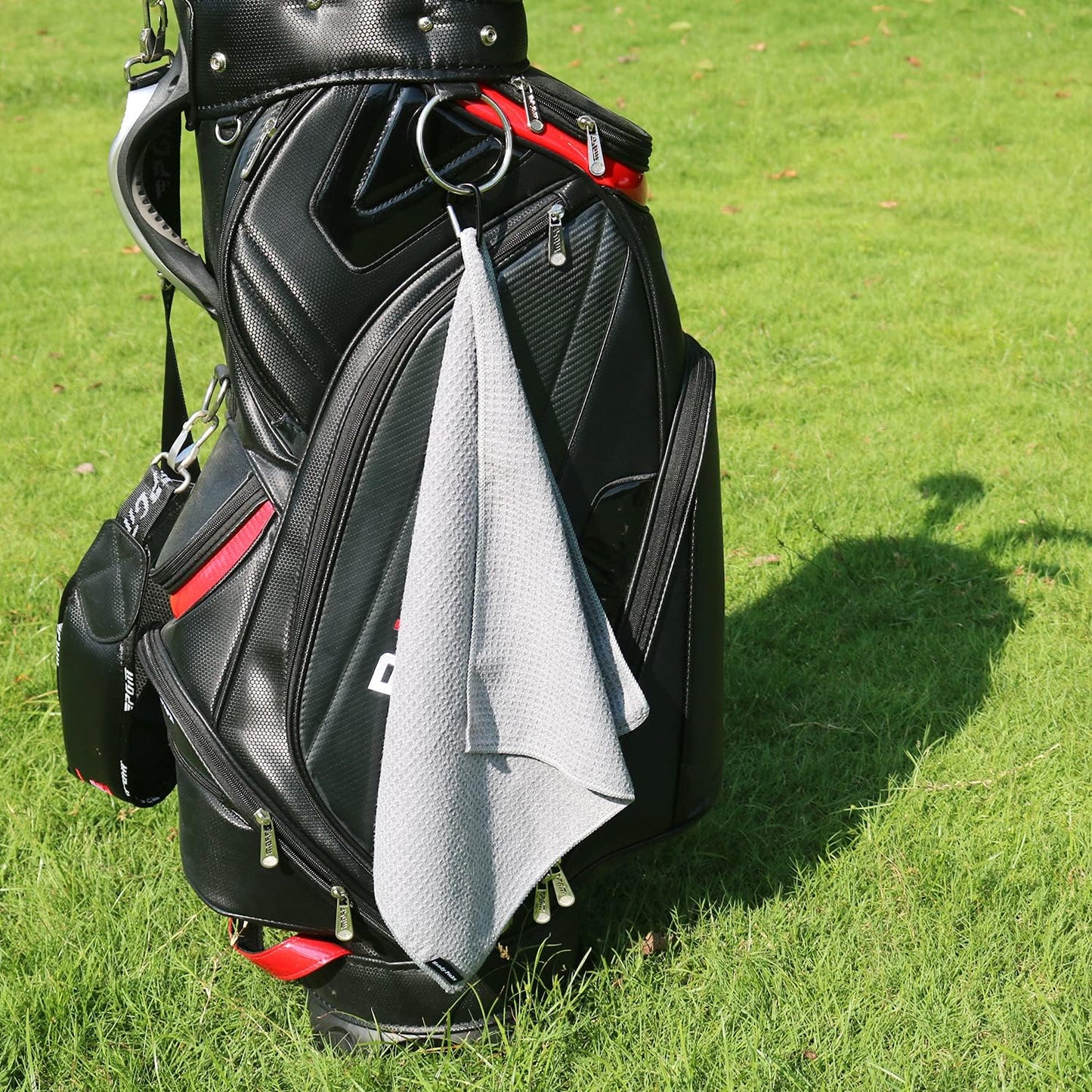 Handy Picks Microfiber Golf Towel (16" X 16") with Carabiner Clip, Waffle Pattern Golf Towel Hook and Loop Fastener - The Convenient Golf Cleaning Towel