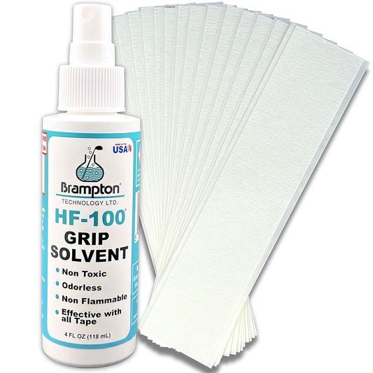 Brampton Basic Golf Grip Kit for Golf Club Regripping - 15 Premium 2"x10" Golf Grip Tape Strips, & 4 oz HF-100 Non-Toxic, Non-Flammable, Odorless Golf Club Grip Solvent