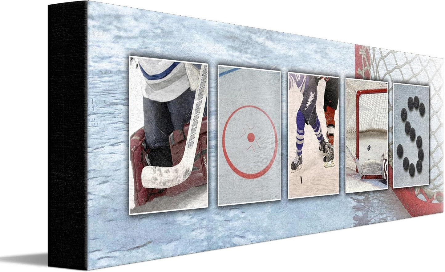 Personal-Prints HOCKEY Personalized Décor or Gift for the Hockey Player, Coach, Team, or Fan | Customized Hockey Name Wall Art Gift (6"x18" Stretched Canvas)