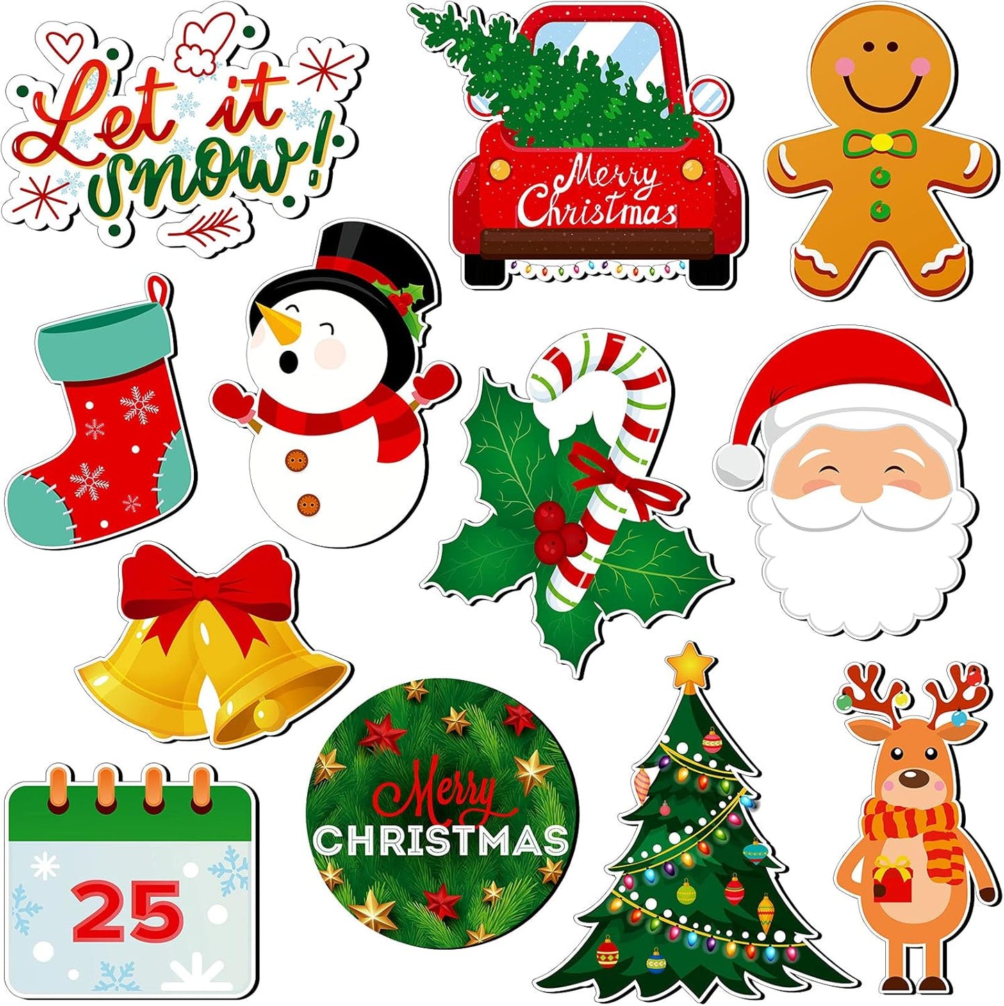 12 Pieces Christmas Refrigerator Magnets Holiday Winter Christmas Tree Sock Magnets Fridge Magnetic Decor for Locker Dishwasher Kitchen Home Office Decor