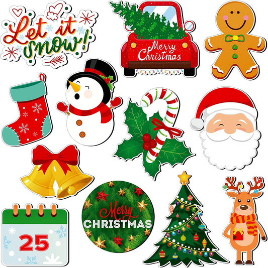 12 Pieces Christmas Refrigerator Magnets Holiday Winter Christmas Tree Sock Magnets Fridge Magnetic Decor for Locker Dishwasher Kitchen Home Office Decor