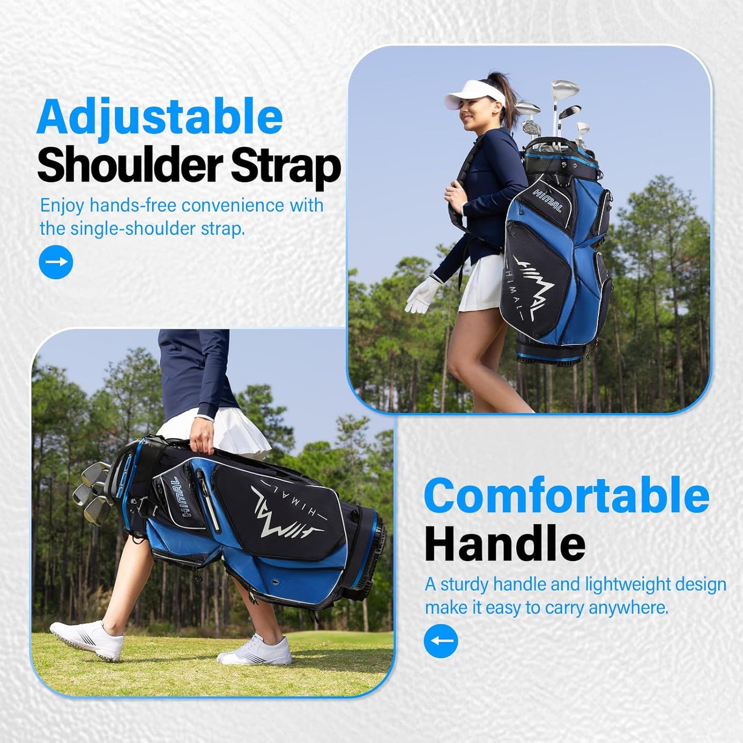 14-Way Golf Cart Bag, Full Length Premium Golf Bag for Men with Cooler Pocket, Handles and Rain Cover