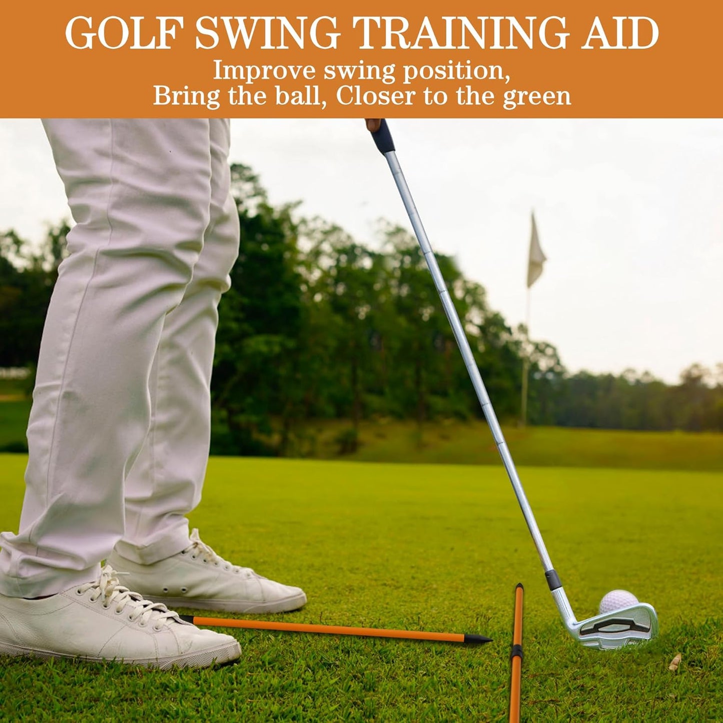 Golf Alignment Sticks 2 Pack,Upgraded 48" Collapsible Alignment Stick Golf Training Aid for Aiming, Putting, Swing Trainer, Golf Training Sticks with Clear Tube Case