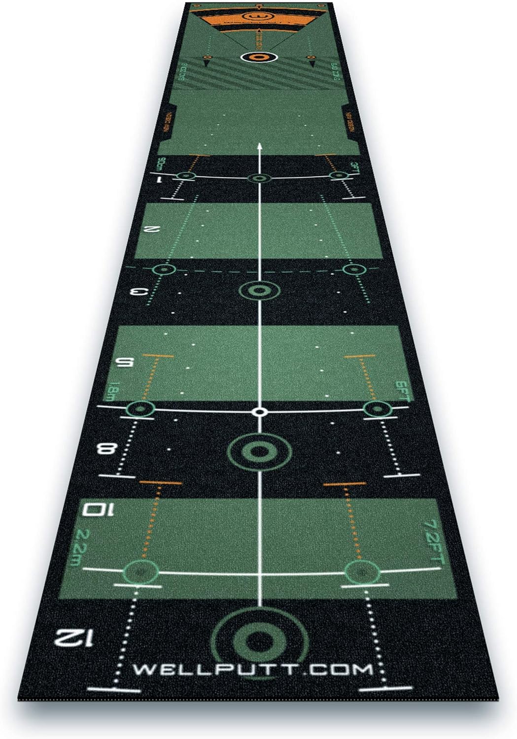 WELLPUTT - Golf Putting Training Mat - Classic Green 10ft