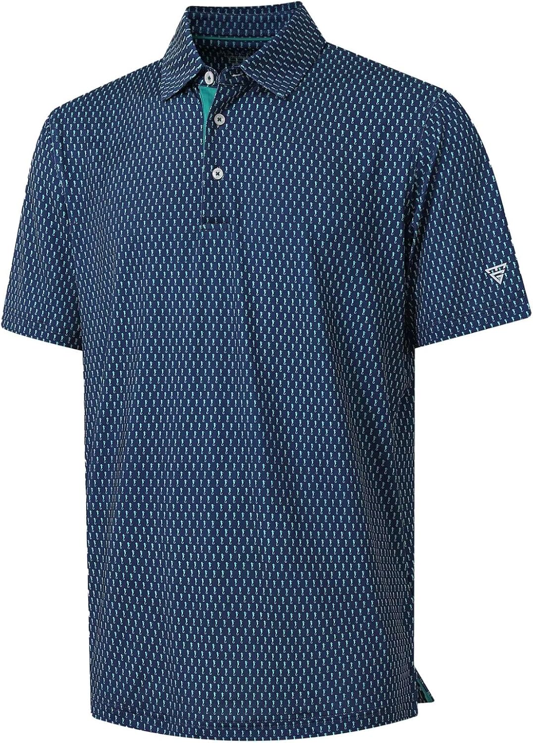 M MAELREG Mens Golf Shirt Short Sleeve Dry Fit Print Moisture Wicking Performance Patterns Collared Polo Shirt