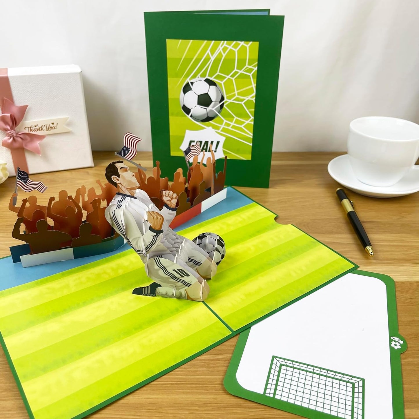 3D Popup Card of Soccer Player, Paper Art & Handicraft, Greeting Card, Birthday, Anniversary, Christmas, Fathers Day Card, Handmade Gift For Him, Men, Dad, Son, Boyfriend, Husband