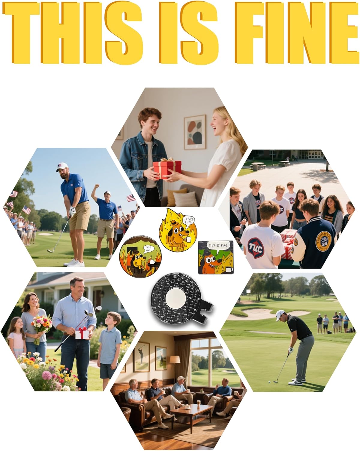 Funny Golf Ball Marker with Magnetic Hat Clip – Golf Accessories for Men & Women to Elevate & Personalize Your Game