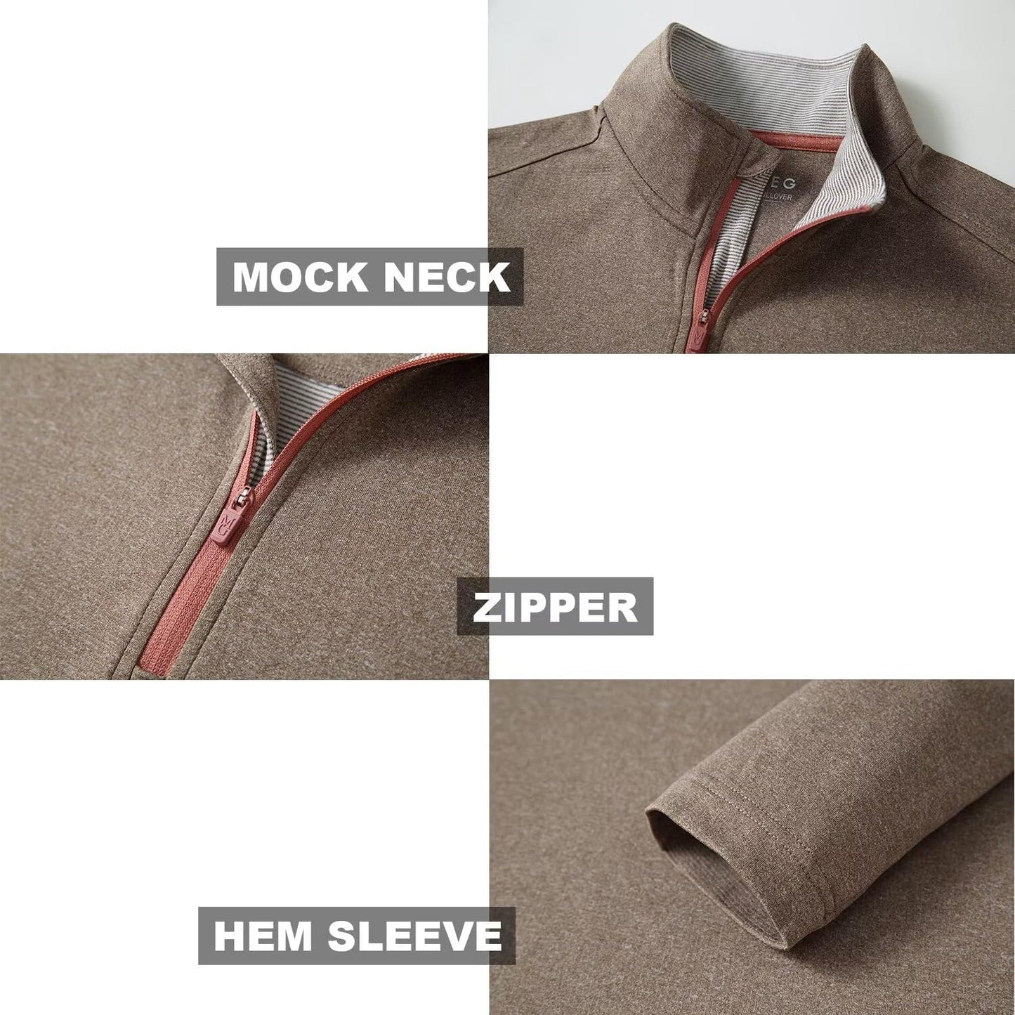 M MAELREG Quarter Zip Golf Pullover Men Dry Fit Long Sleeve Performance Wicking Mock Neck 1/4 Zip Pullover Mens Sweatshirt