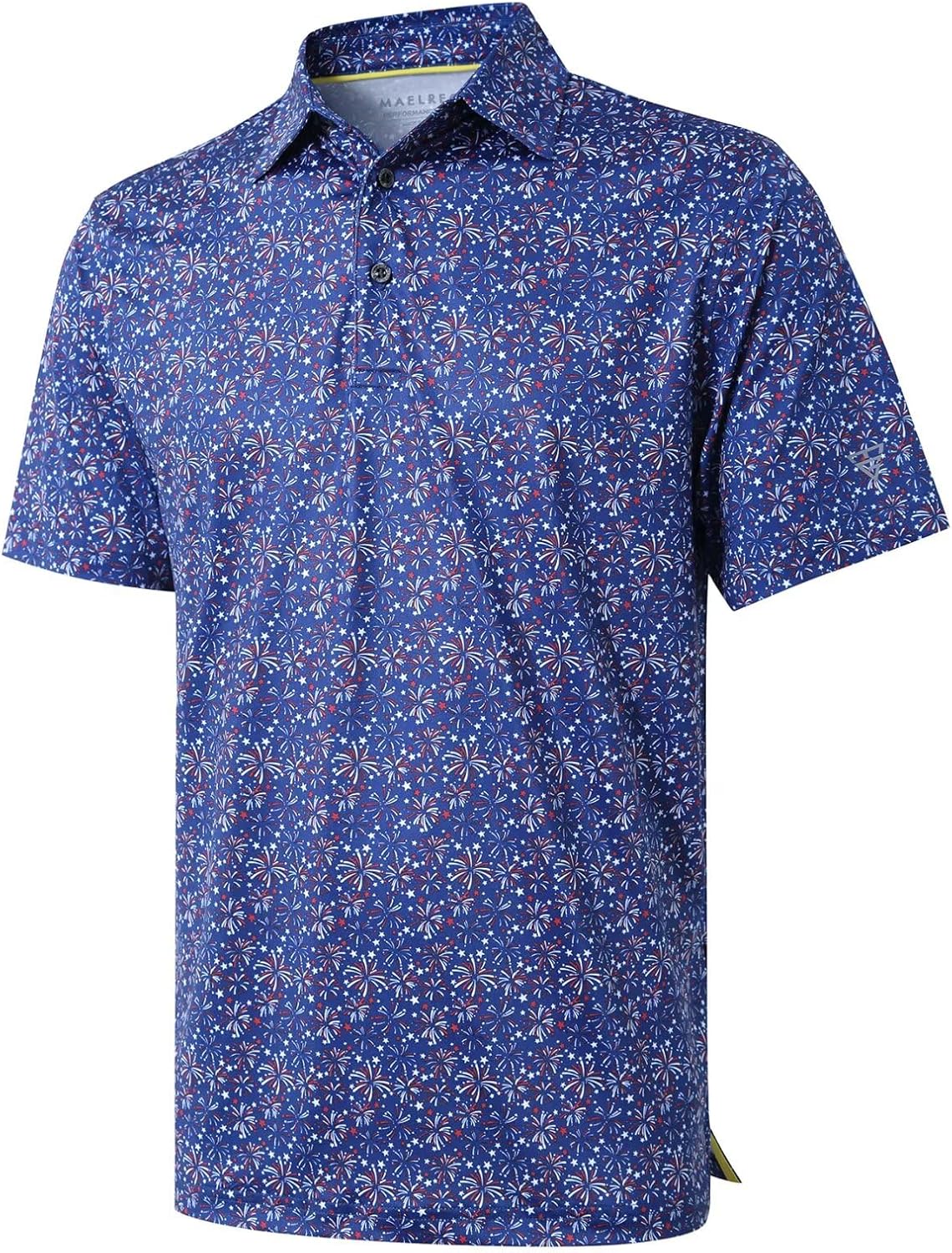 Golf Shirts for Men Dry Fit Short Sleeve Print Performance Moisture Wicking Polo Shirt