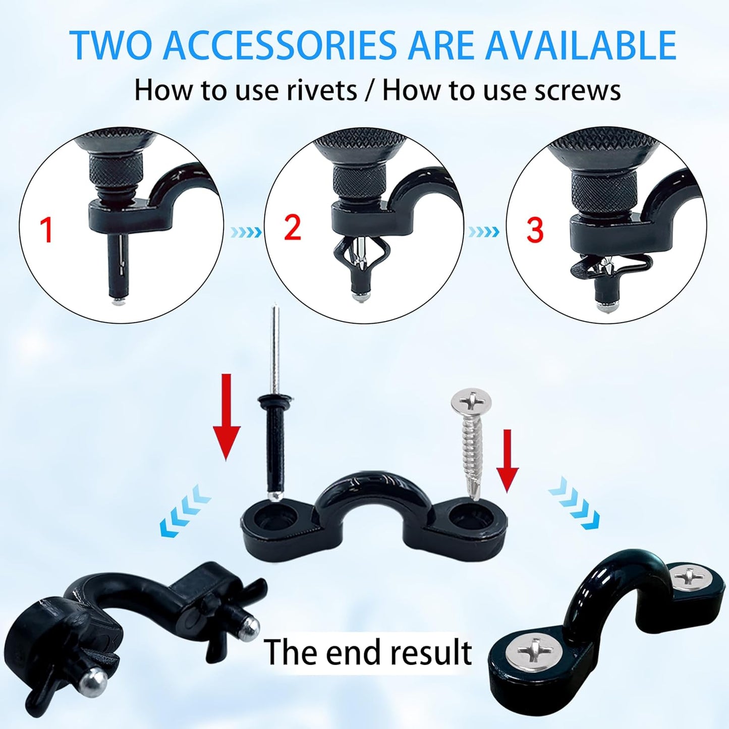 Kayak Pad Eyes/Kayak Handle,Pad Eye with Rivets; Kayak Handle with Accessories, Suitable for Multi-Brand Boats, Canoe Accessories, Luggage, Tether Cleats, etc