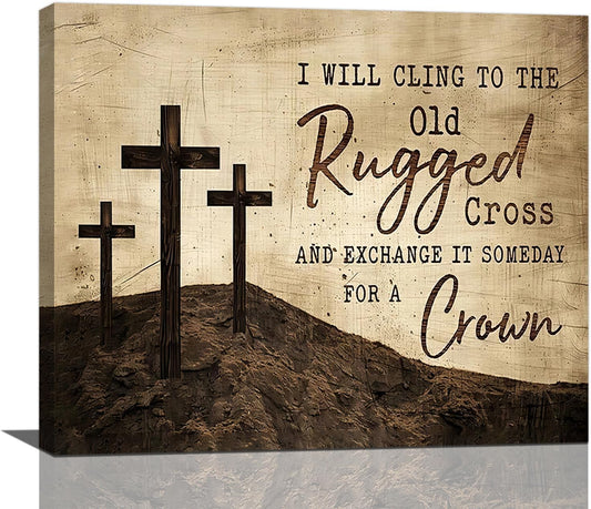 Christian Wall Art, Cross Pictures Wall Decor Religious Canvas Prints Framed Artwork Paintings Poster Home Office Decorations For Bathroom Bedroom Living Room Kitchen 24l X 20w