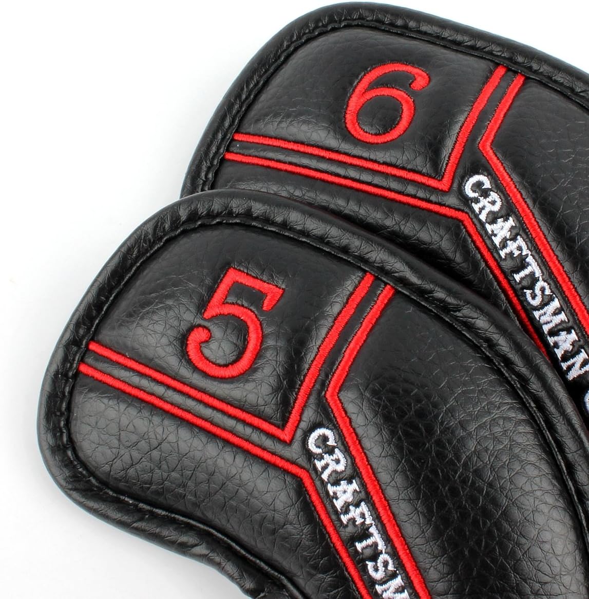 CRAFTSMAN GOLF 12pcs or 1pc Black Leather Golf Iron Head Covers Set Headcover Colorful Number Embroideried for Callaway Ping Taylormade Cobra Also Custom Version w/Your Name