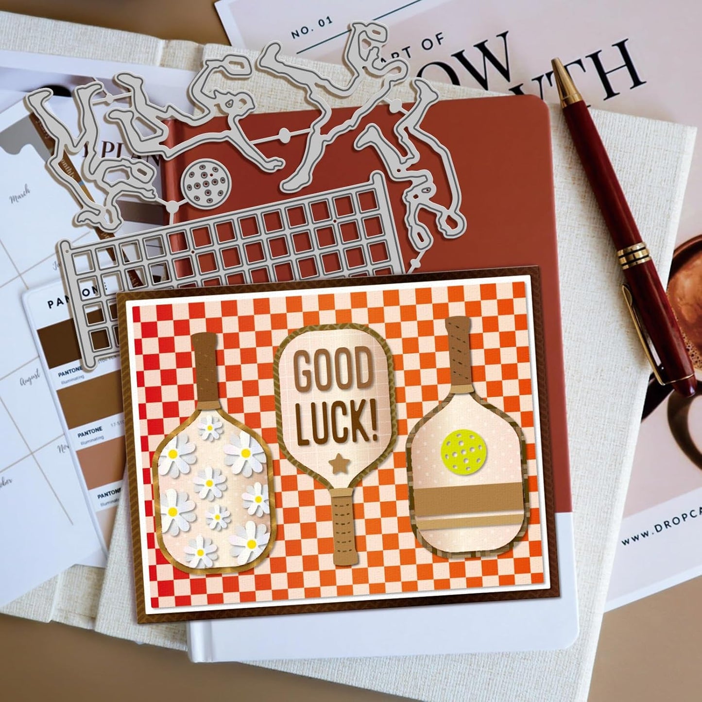 GLOBLELAND Pickleball Sports Cutting Dies for Card Making Best Greetings Die Cuts Men Lady Athletes Metal Die Cut Dies for DIY Scrapbooking Embossing Photo Album Craft Decor