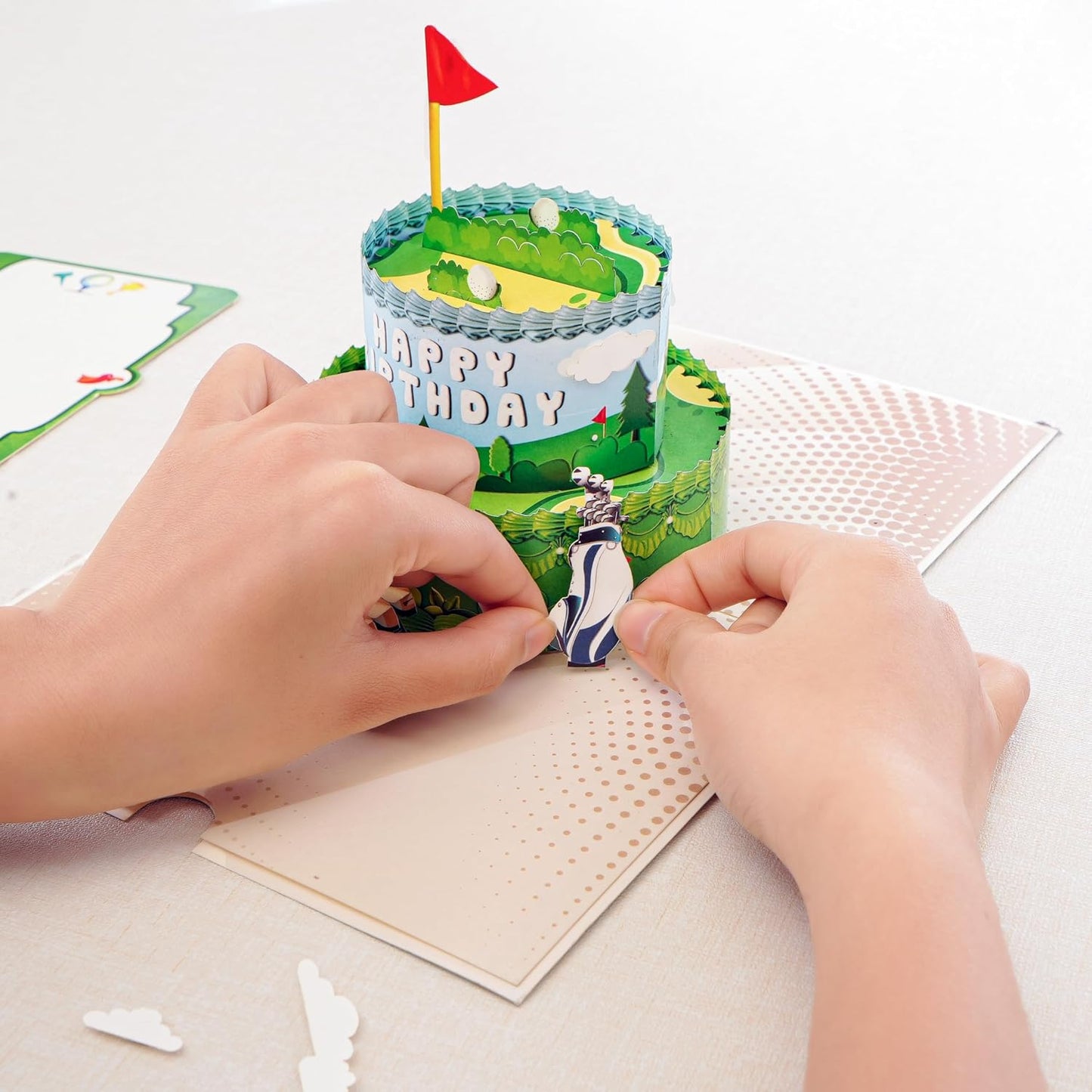 Golf Birthday Card - 3D Personalized, Funny, Handmade Birthday Card for Dad - Father's Day Pop Up Card for Golfers, Pap, Boss, Grandpa, Golf Men Husband from Daughter, Wife