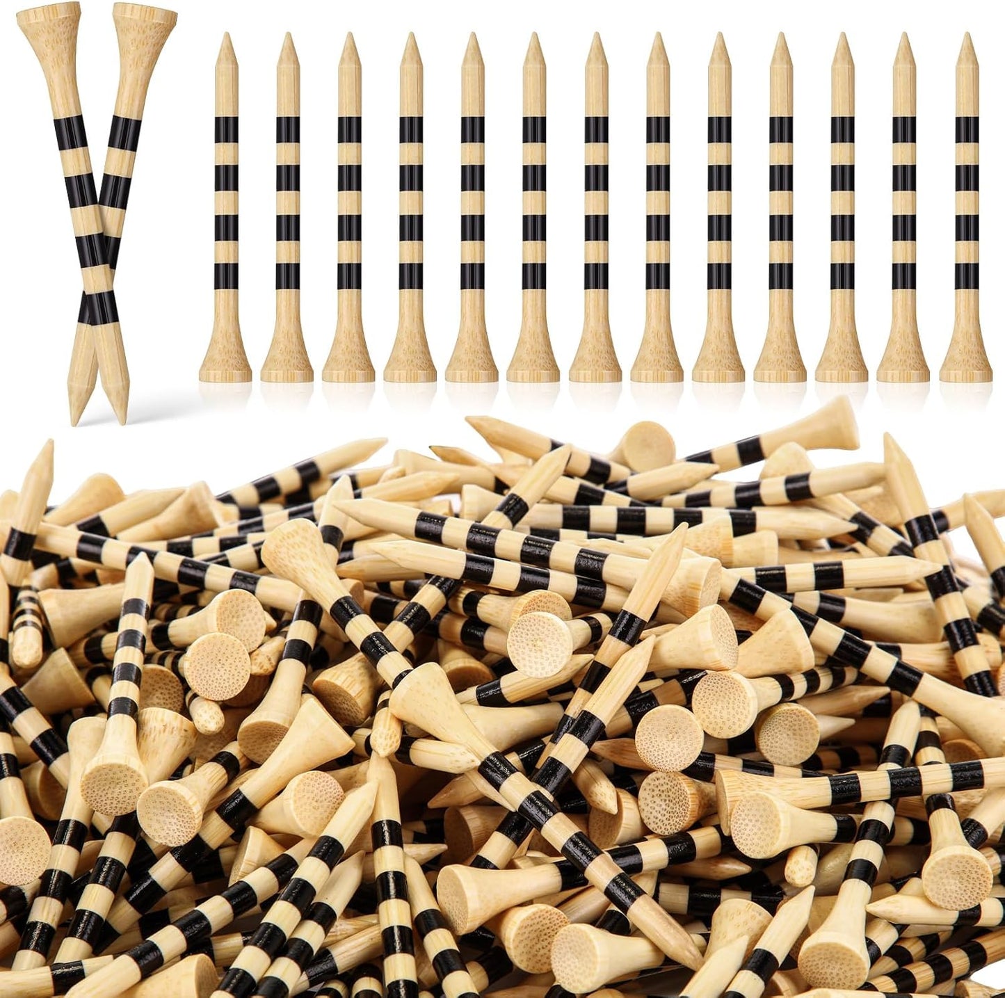 Mudder 600 Pack Golf Tees Bulk Wooden Golf Tees Wood for Men Balls Accessories