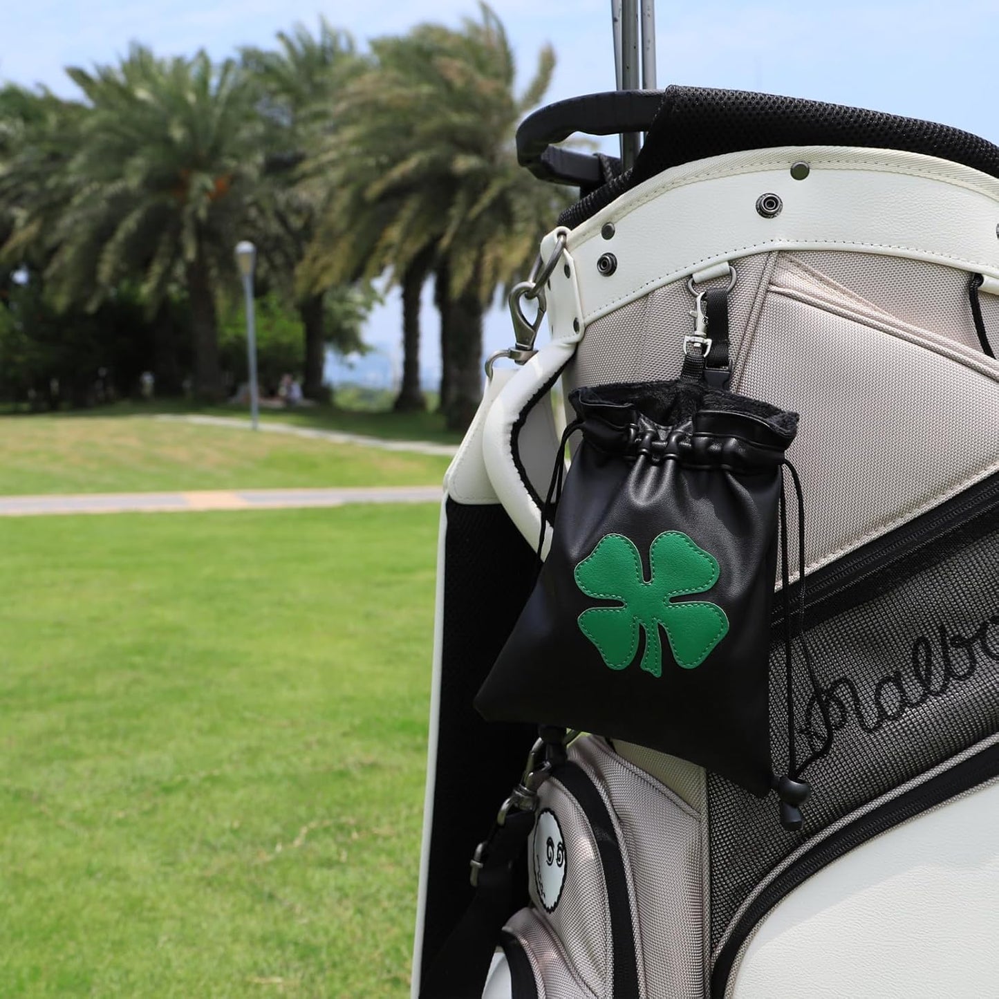 Leather Golf Tee Pouch with Drawstrings - Valuables Bag for Men & Women