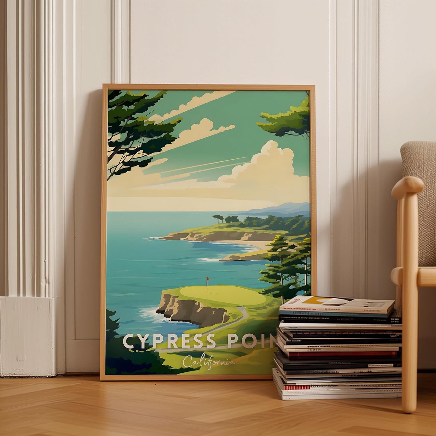 Golf Course Premium Giclee Fine Art Prints - Augusta, Pebble Beach, Pinehurst, Golf Course Posters, Golf Wall Art, Aesthetic Poster for Home Office Decor, Ready to Frame