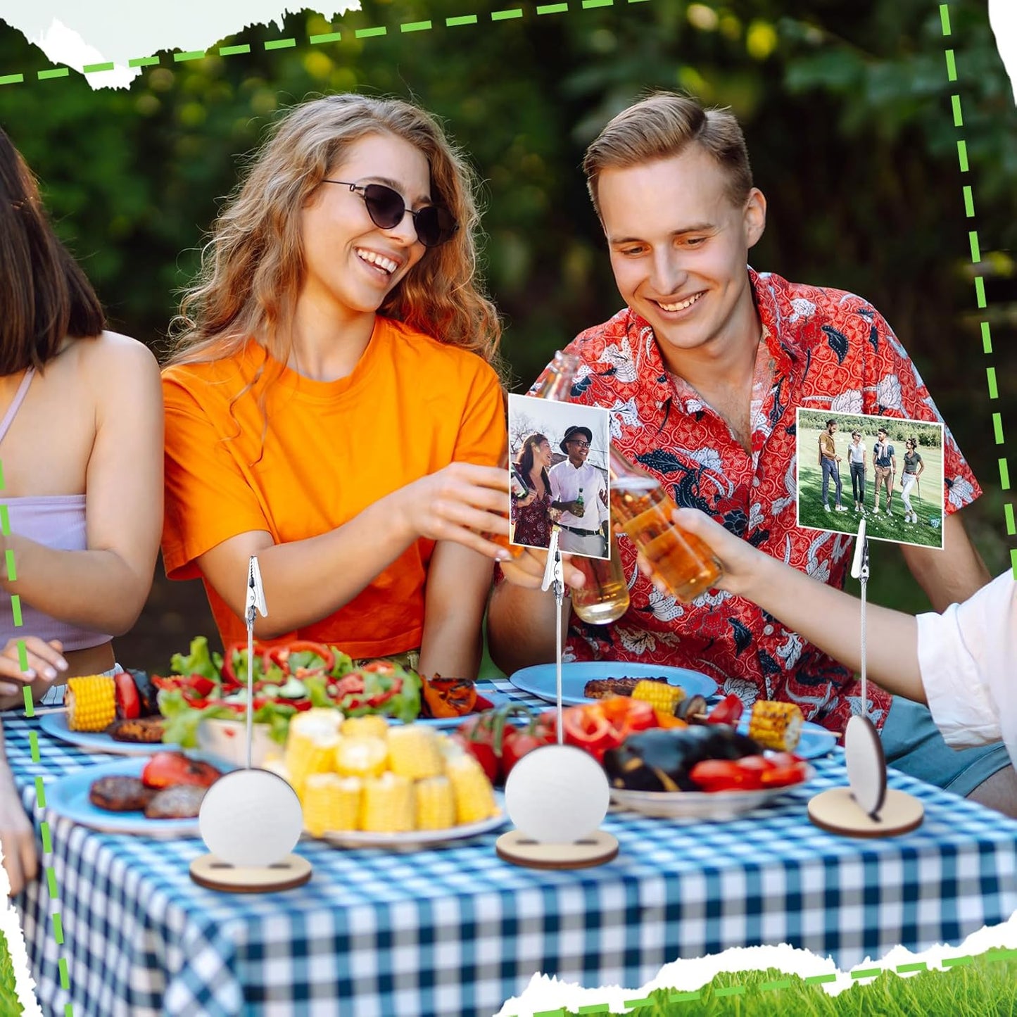 20 Pcs Base Memo Clip Holder Table Number Card Place Holders Stand Note Paper Clip Centerpieces for Table Party Favors Photo Stand Events Decoration(Golf)