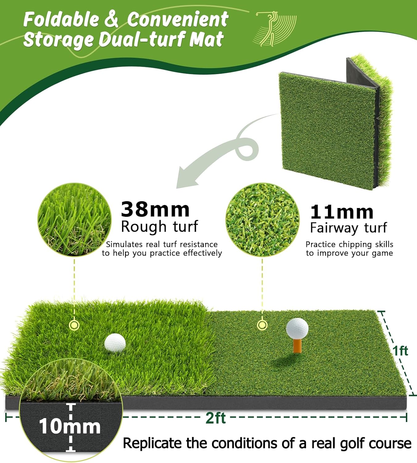 Golf Net: 10x7ft Golf Practice Net for Backyard Chipping Driving with Dual-Turf Golf Hitting Mat, All-in-1 Outdoor Indoor Golf Hitting Net with Multiple Targets, Golf Aid for Men/Golf Lovers
