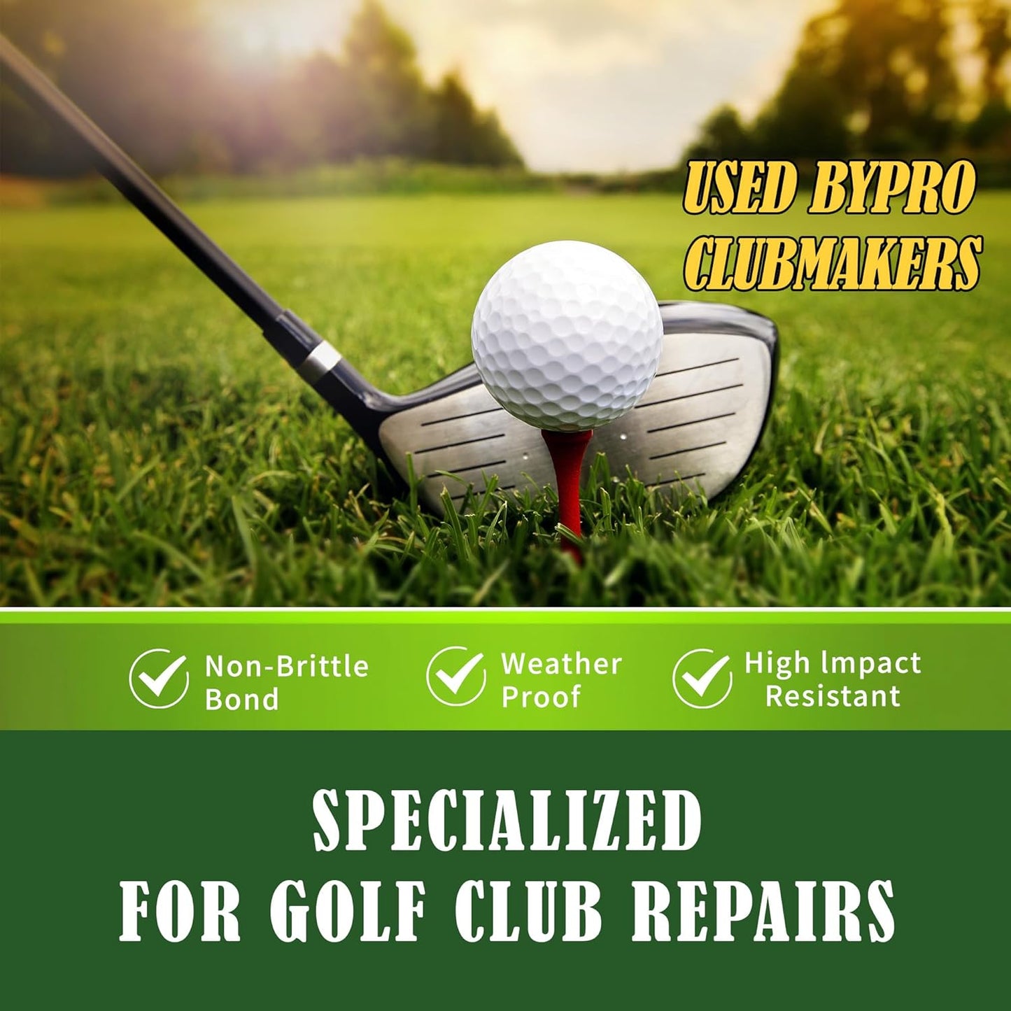 Tylove Pro Strength Golf Club Epoxy - Fast Setting 5 Minute Adhesive for Repairing Loose Driver & Iron Heads, High Impact Resistance, Easy Syringe Application, Clear Permanent Bond