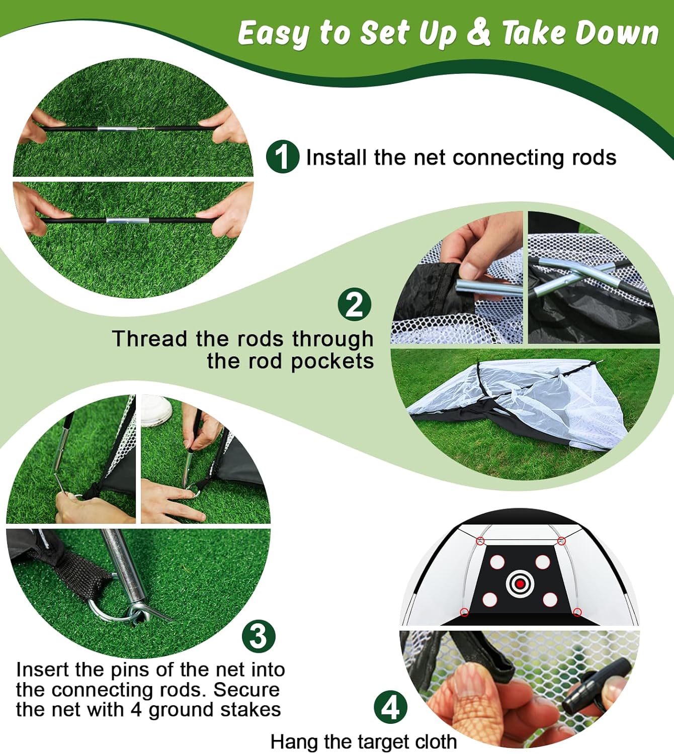 Golf Net: 10x7ft Golf Practice Net for Backyard Chipping Driving with Dual-Turf Golf Hitting Mat, All-in-1 Outdoor Indoor Golf Hitting Net with Multiple Targets, Golf Aid for Men/Golf Lovers