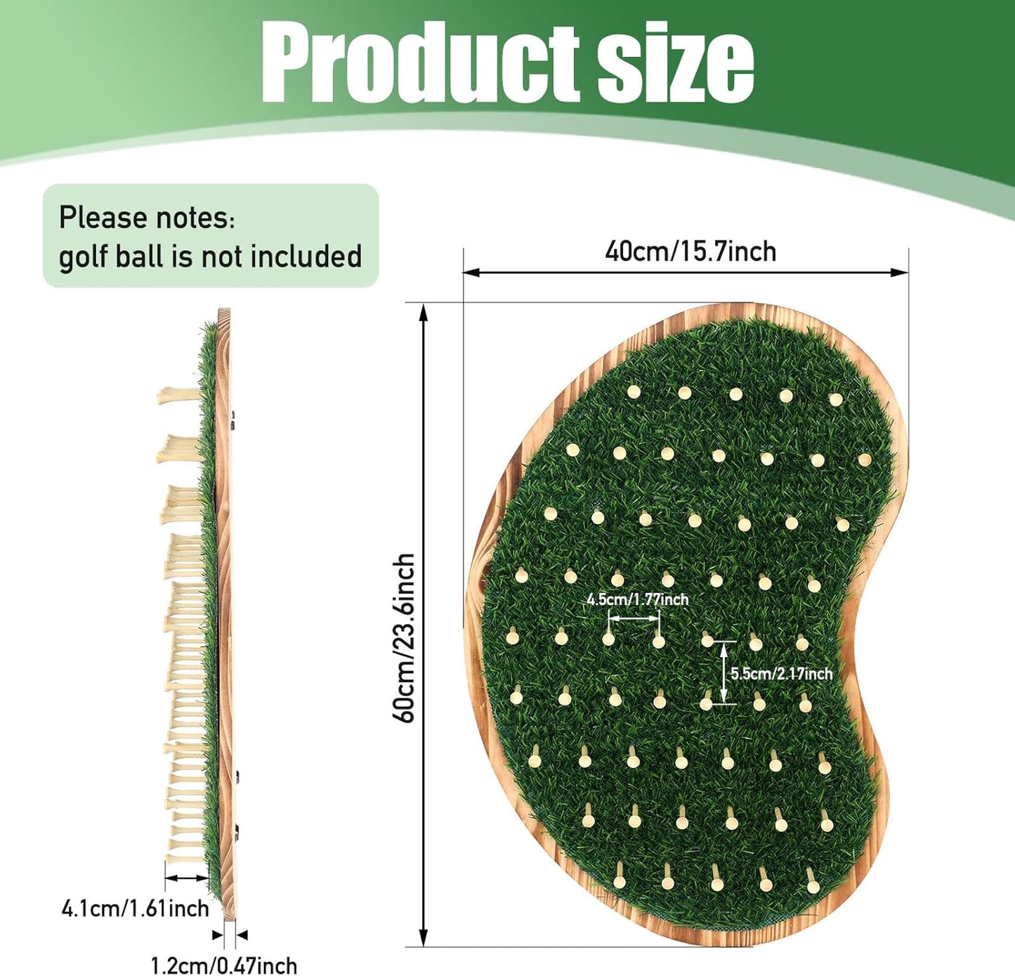 40-Golf Ball Display Rack Golf Ball Collection Display Stand Green Wall Mount Cabinet Holder for Gifts Adult Golfs Enthusiasts