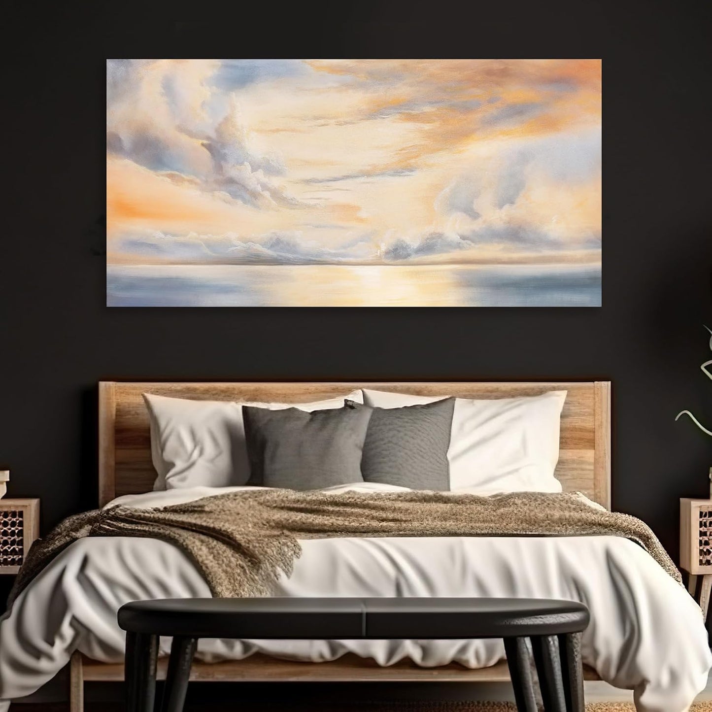 Glvzygy Abstract Wall Art Nature Scenery Wall Decor Sky Clouds Sunset Wall Art Prints Canvas Painting Wall Decor Artwork for Home Room Bathroom Living and Office Home Decor Wall 29"x58"