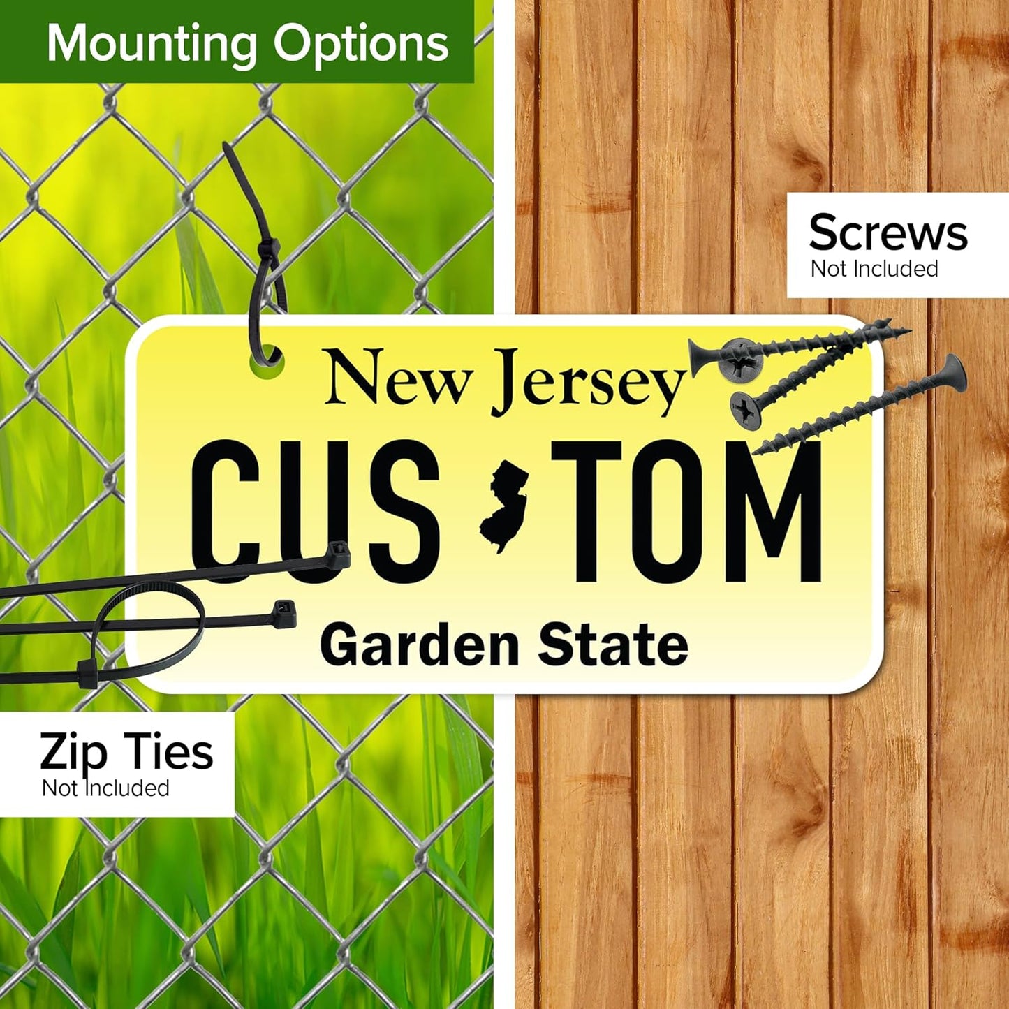 Mini License Plates, Personalized License Plates, Custom for Car, Bikes, ATV, Kids Car, Golf Cart, Jeep, 2x4 Inch, Rust-Free Fade Resistant Aluminum, USA Made by My Sign Center (New Jersey)