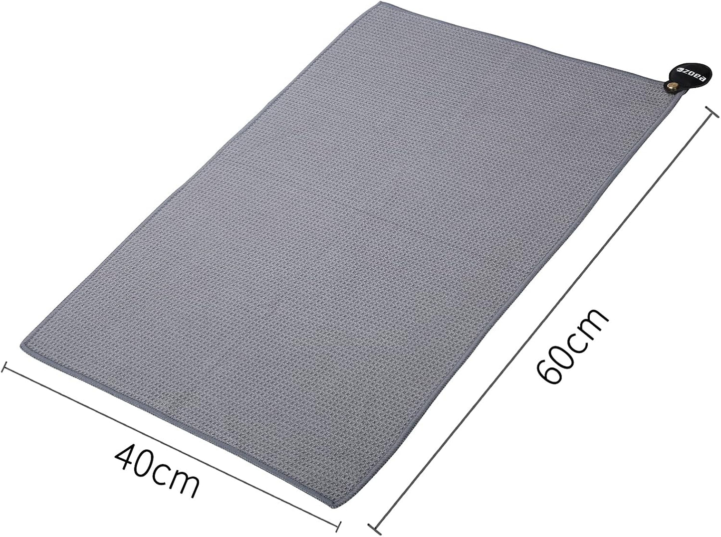 ZOEA Magnetic Towel, Magnetic Clip for Golf Towel, Microfiber Fabric Waffle Pattern Towels Industrial Strength Magnet for Strong Hold to Golf Carts or Clubs (1, Grey)